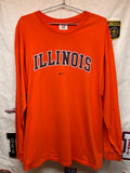 Vintage Nike Team Y2K University of Illinois Center Swoosh Orange Longsleeve T-Shirt: Large
