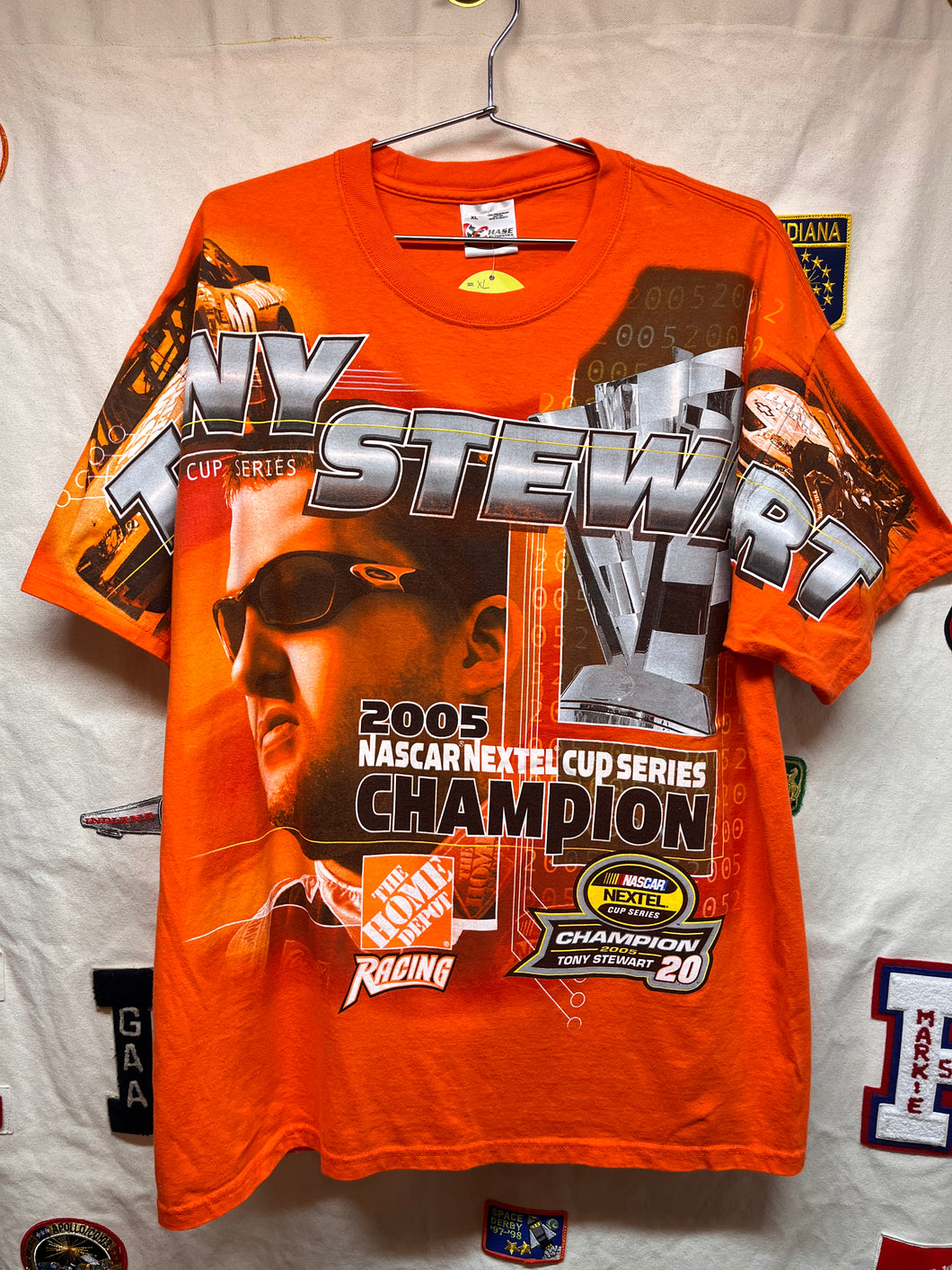 Vintage Tony Stewart All Over Print 2005 Nascar Nextel Champion Home Depot T-Shirt: XL