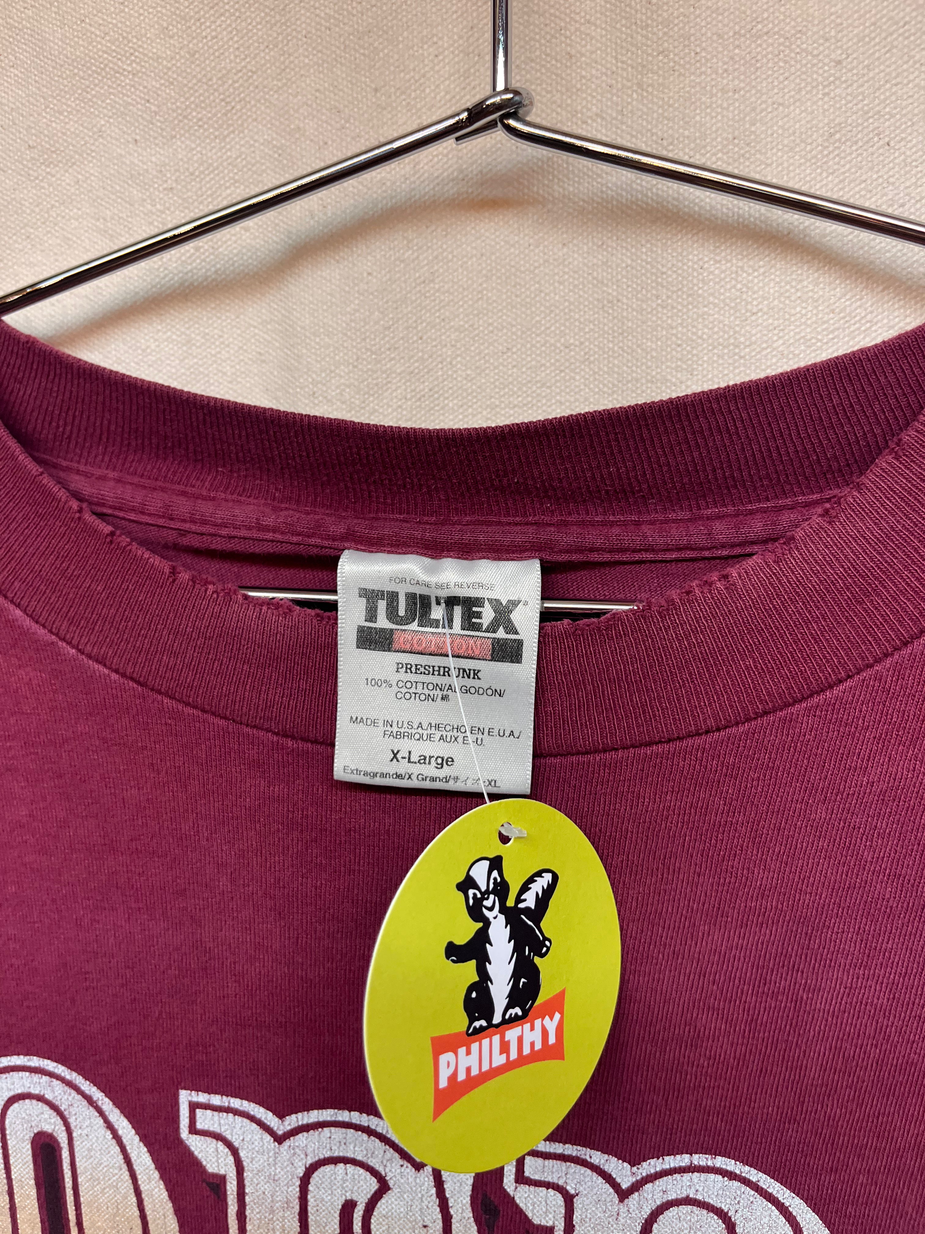 Vintage San Francisco 49ers Helmet 1996 Maroon Distressed T-Shirt: XL