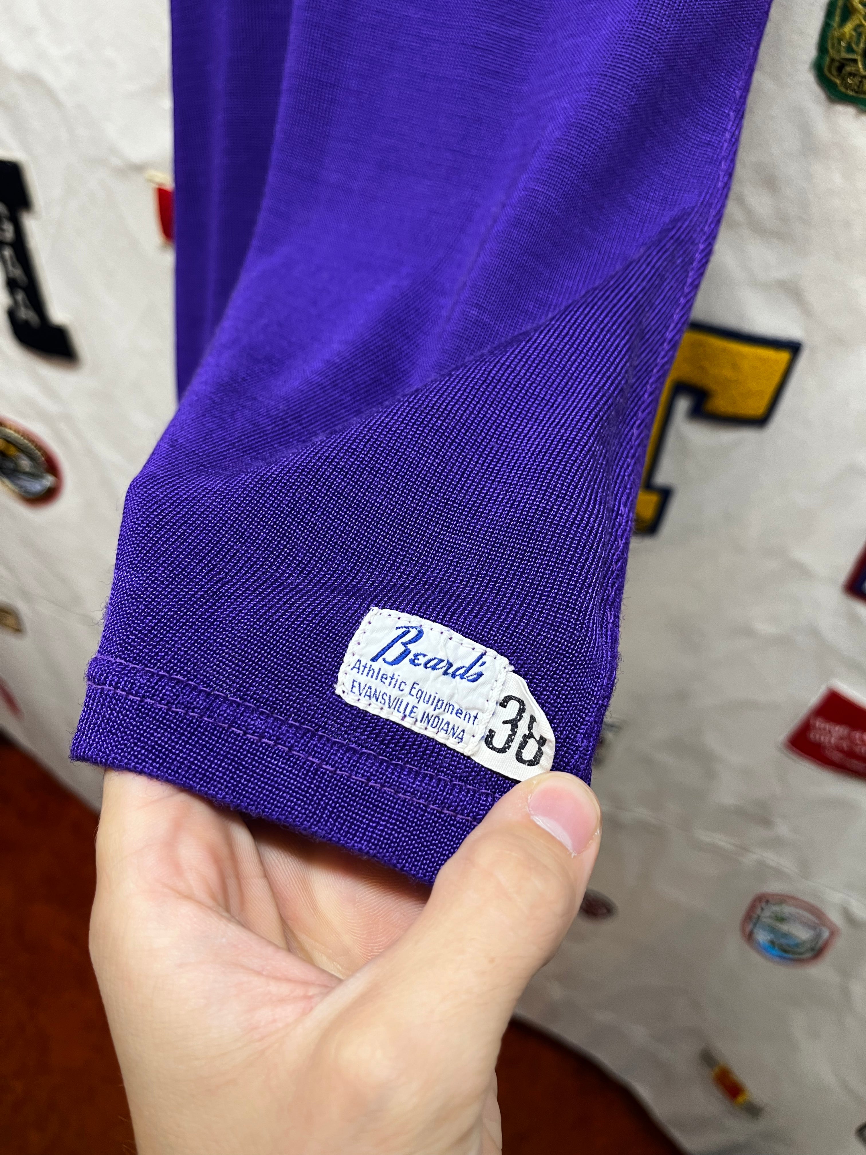 True Vintage Durene Purple Gold Star 50s 60s Beards Basketball Jersey: Small 38