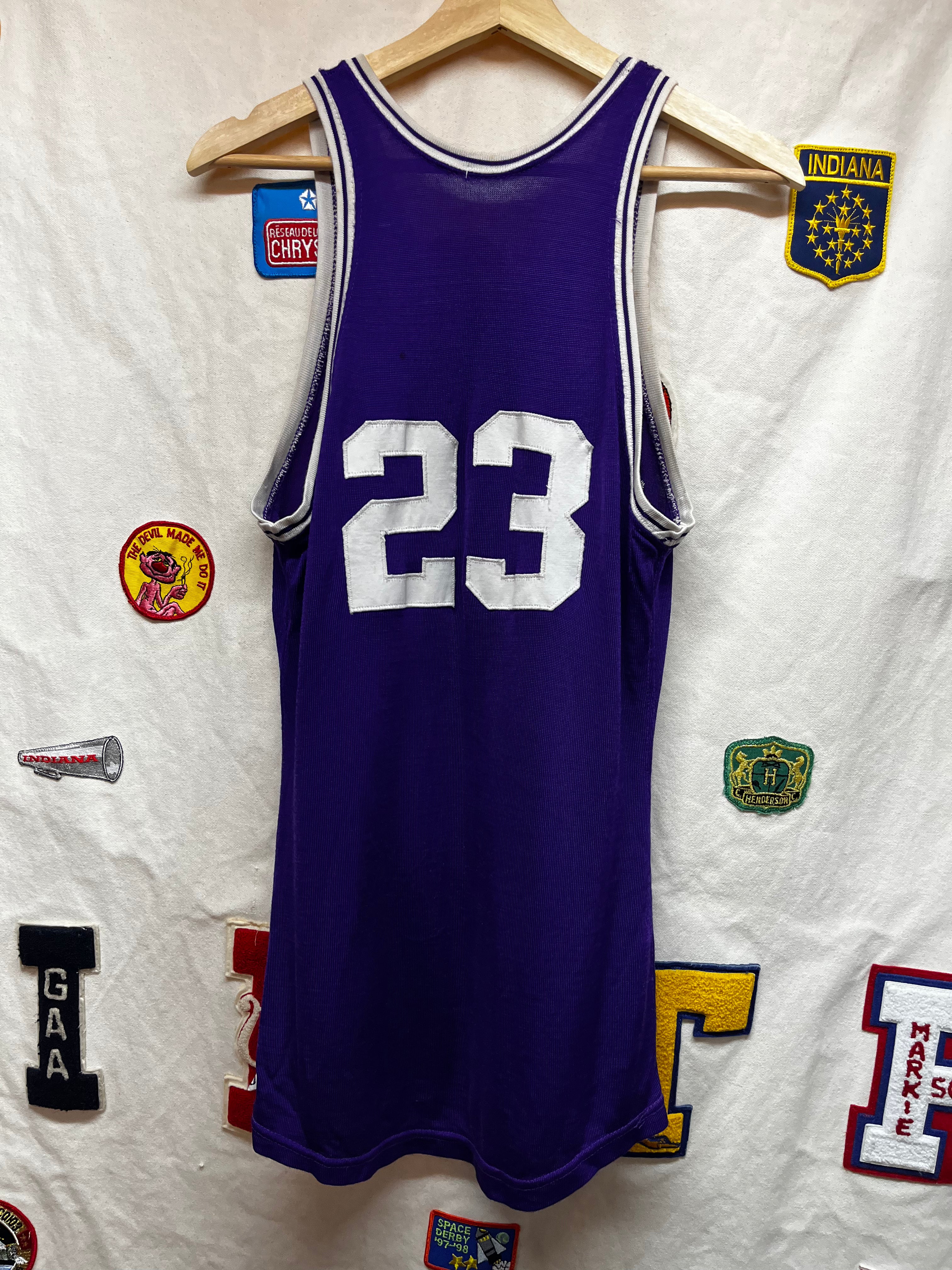 True Vintage Durene Purple Gold Star 50s 60s Beards Basketball Jersey: Small 38