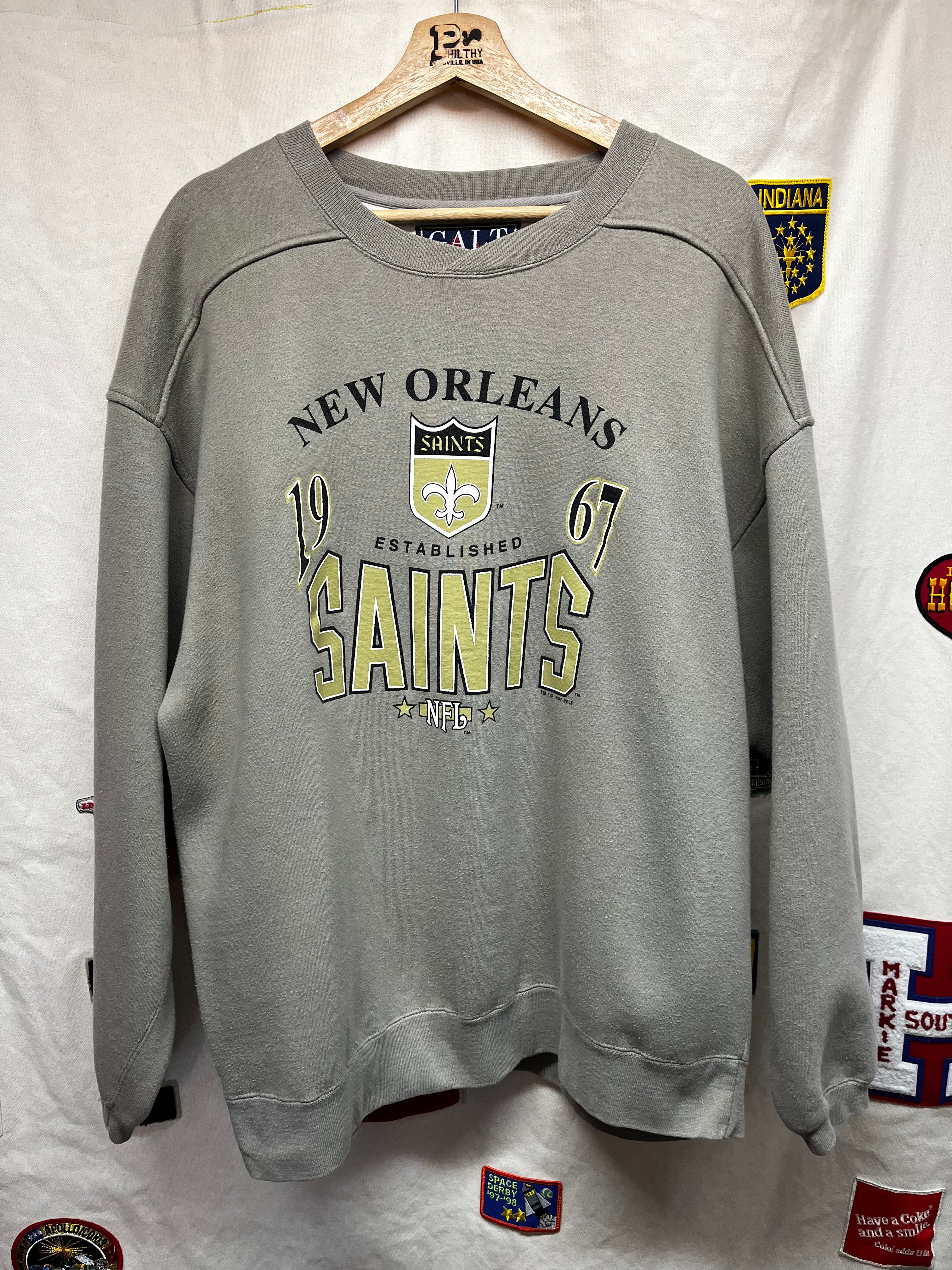 Vintage New Orleans Saints NFL Tan Galt Sand Crewneck Sweatshirt: Large
