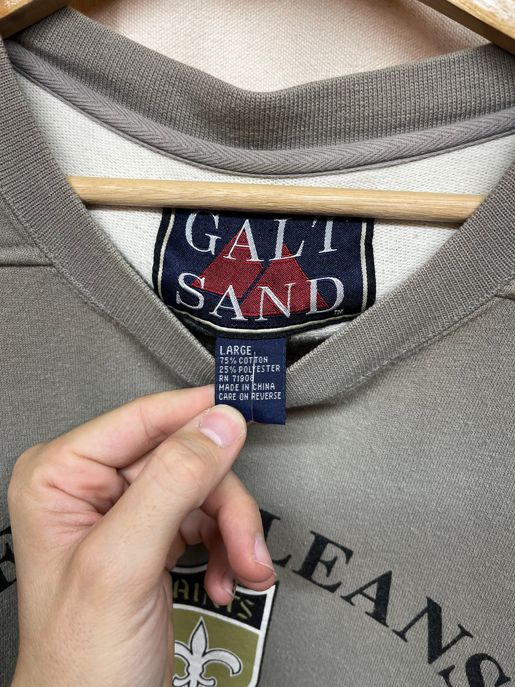 Vintage New Orleans Saints NFL Tan Galt Sand Crewneck Sweatshirt: Large