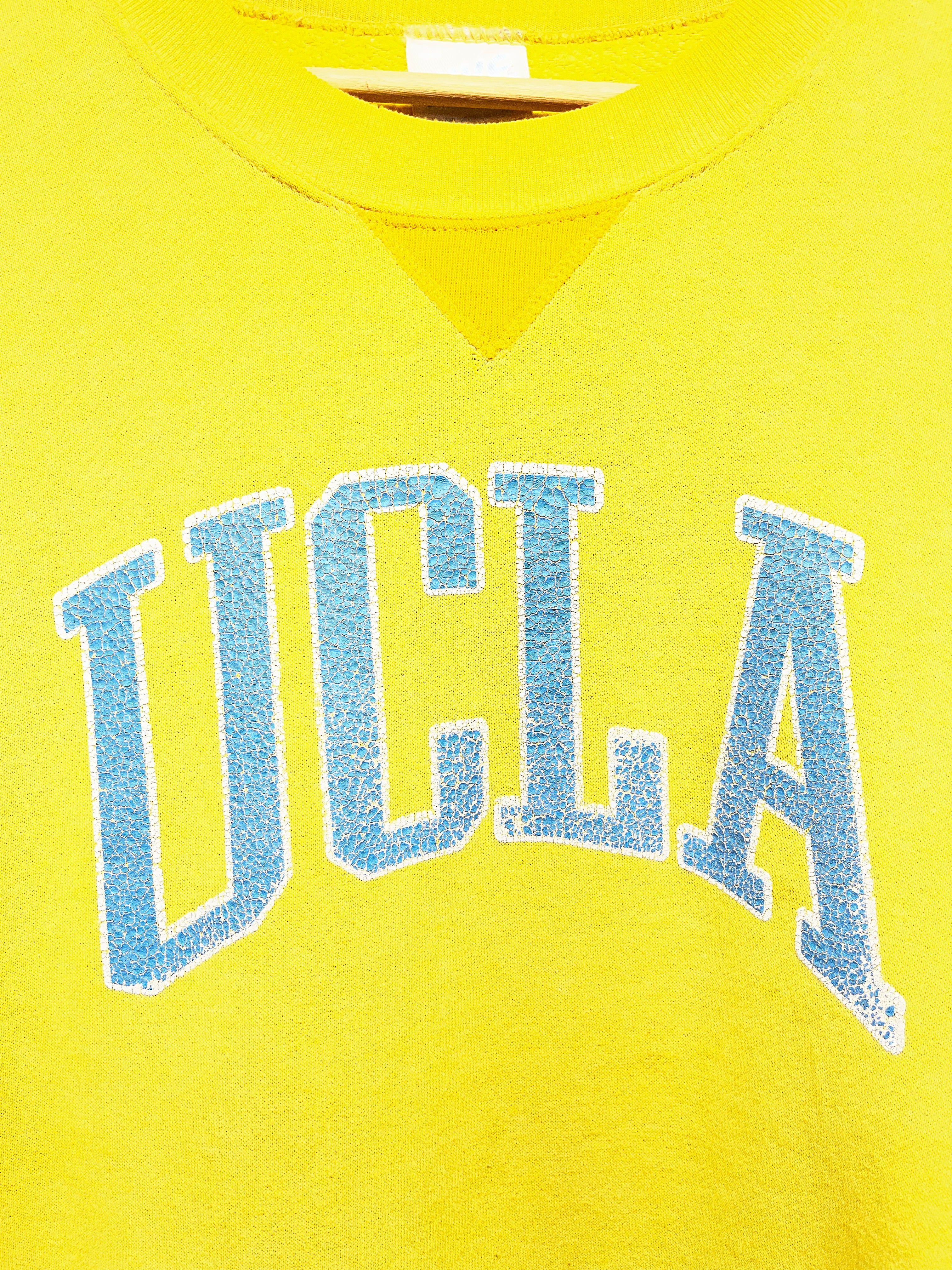 Vintage UCLA Bruins Yellow 90s Bike Crewneck Sweatshirt: XXL