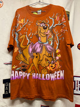 Load image into Gallery viewer, Vintage Halloween Scooby Doo Brown All Over Print Graphic T-Shirt: XL
