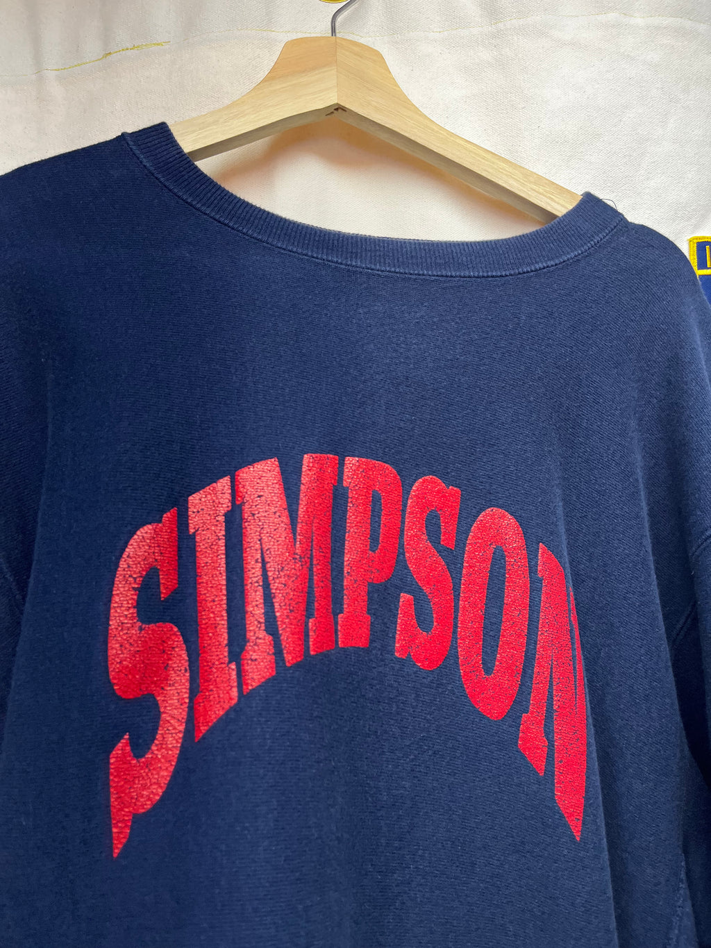 Vintage 90s Simpson College Navy Red Crewneck Sweatshirt Reverse Weave USA: XXL