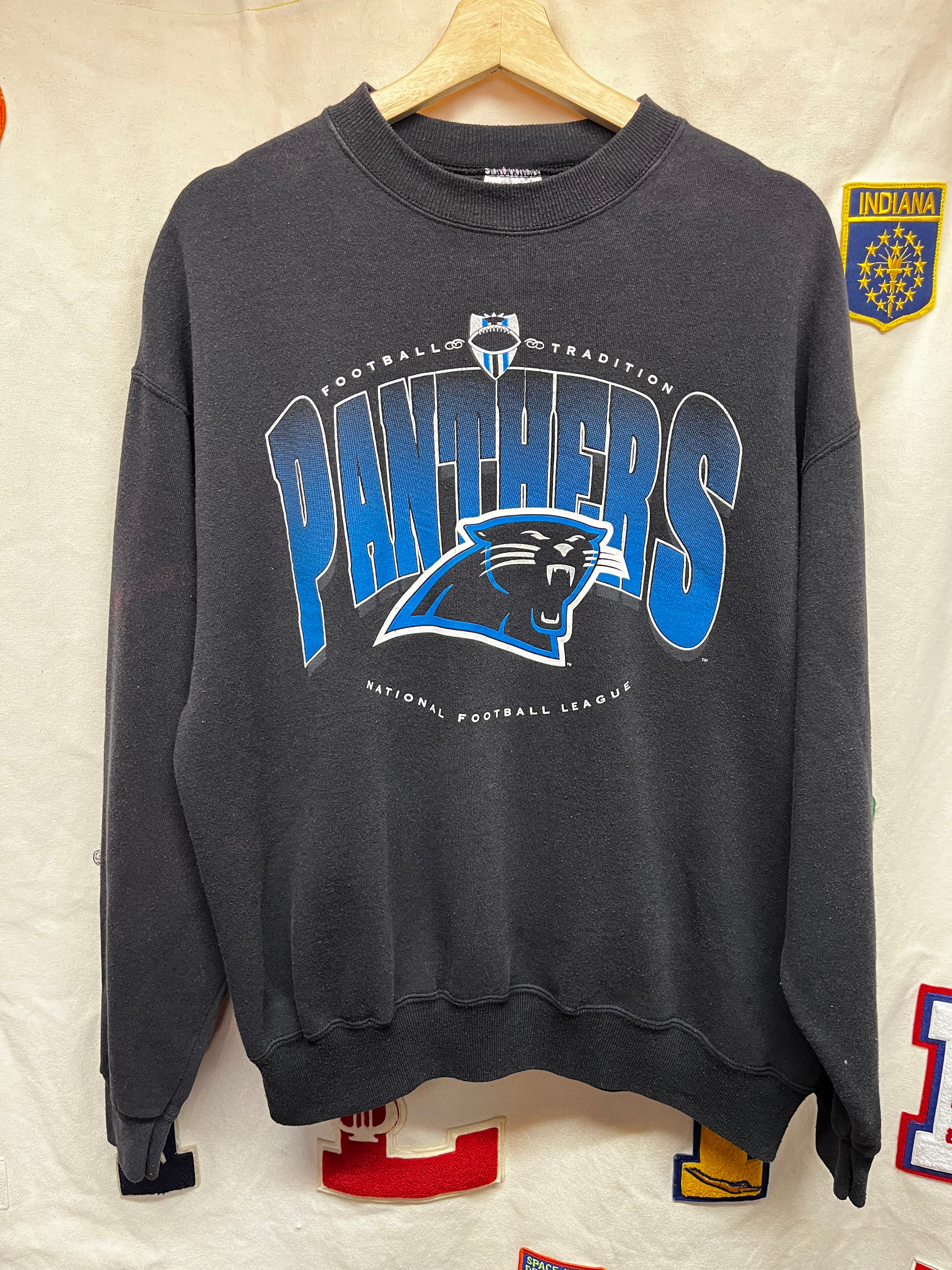 Vintage Carolina Panthers NFL 90s Black Crewneck Sweatshirt: XL