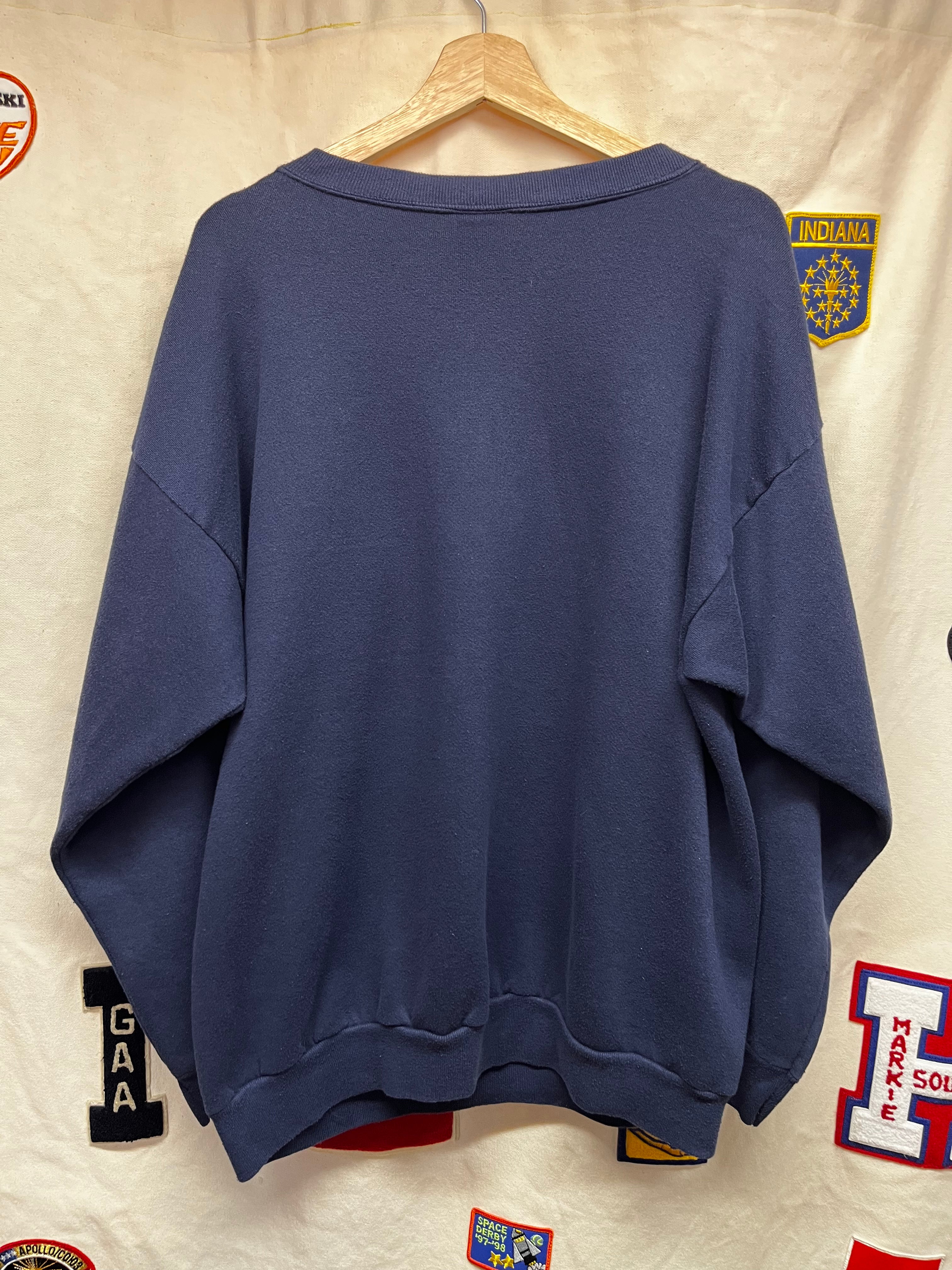 Vintage Georgia Tech University 1992 Yellow Jackets Basketball Navy Crewneck Sweatshirt: XXL