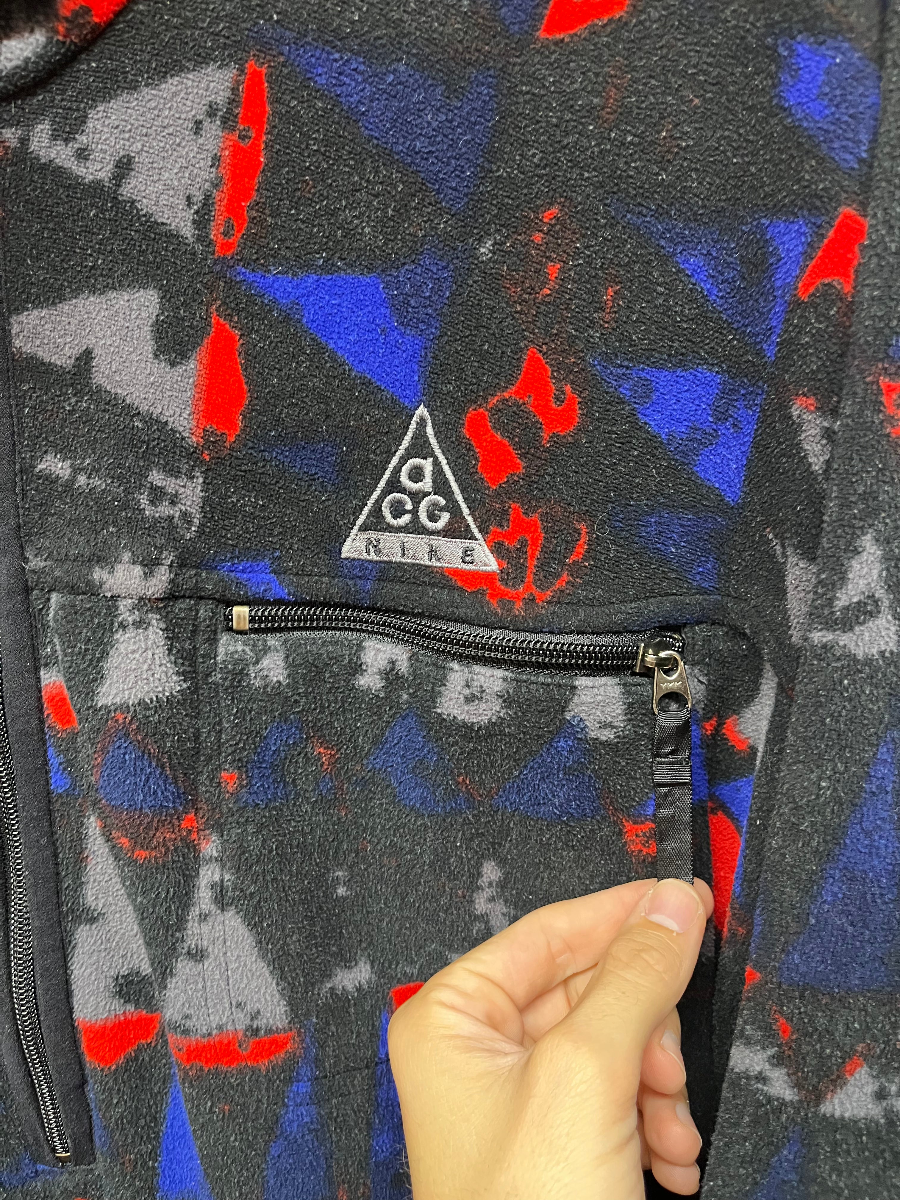 Vintage Nike ACG Pattern Fleece Half Zip Pullover: Large