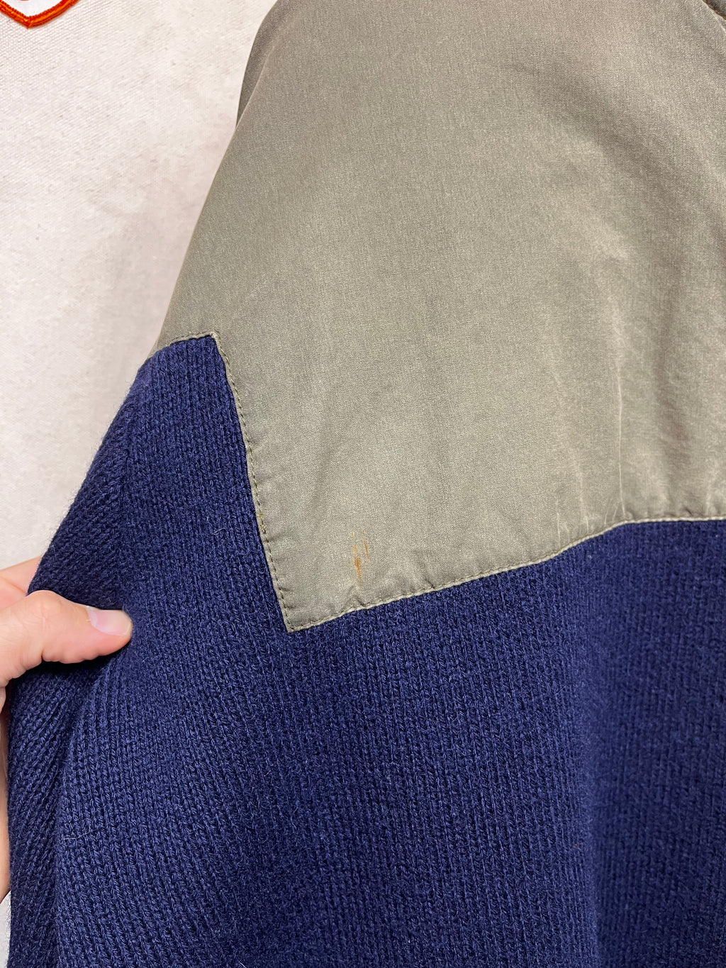 Vintage Filson Hunting Henley Guide Navy Wool Sweater: XXL