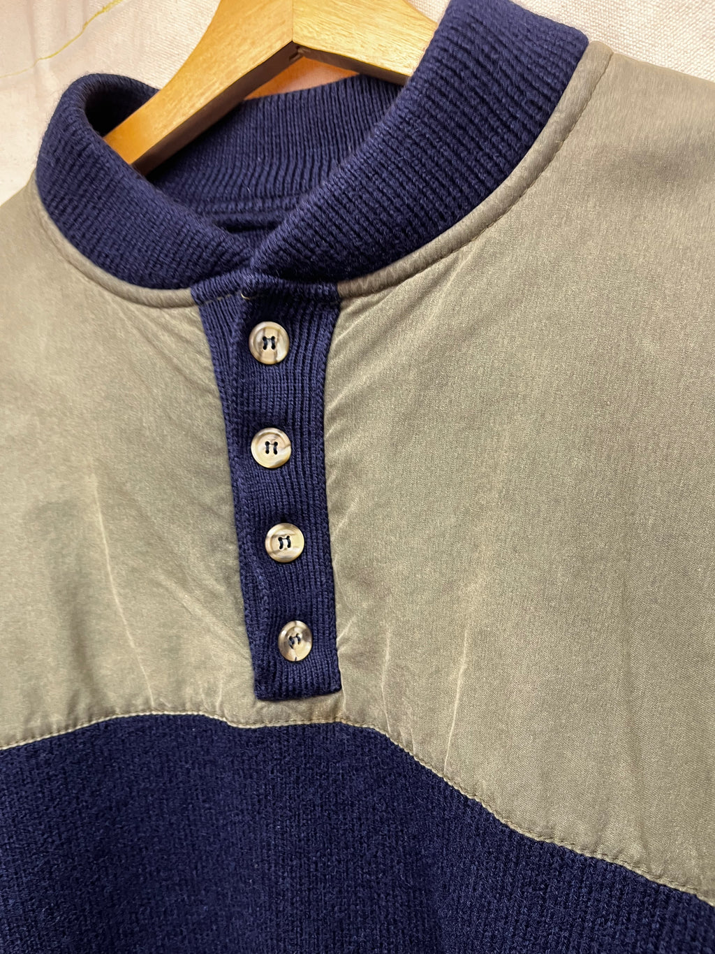Vintage Filson Hunting Henley Guide Navy Wool Sweater: XXL