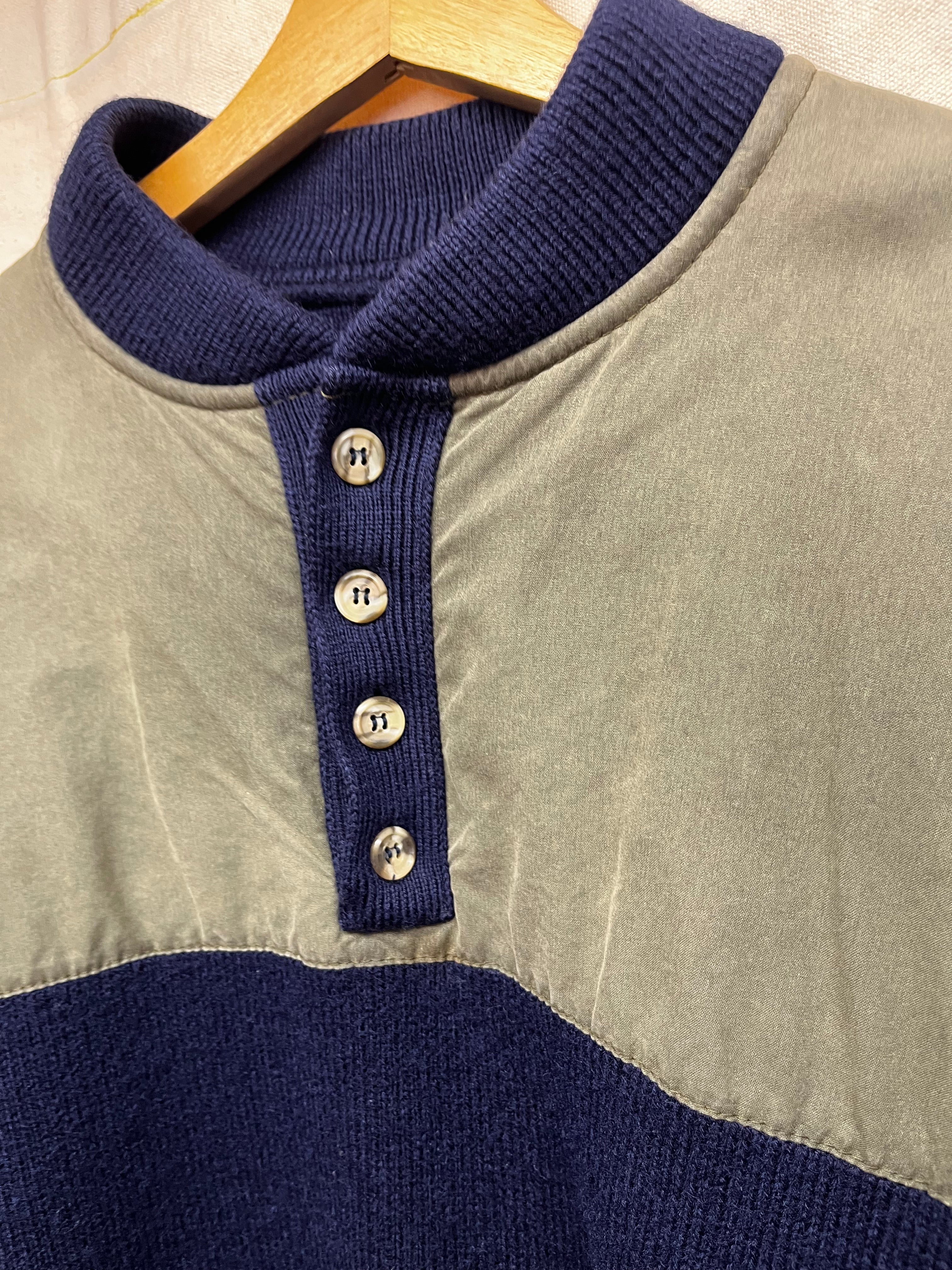 Vintage Filson Hunting Henley Guide Navy Wool Sweater: XXL