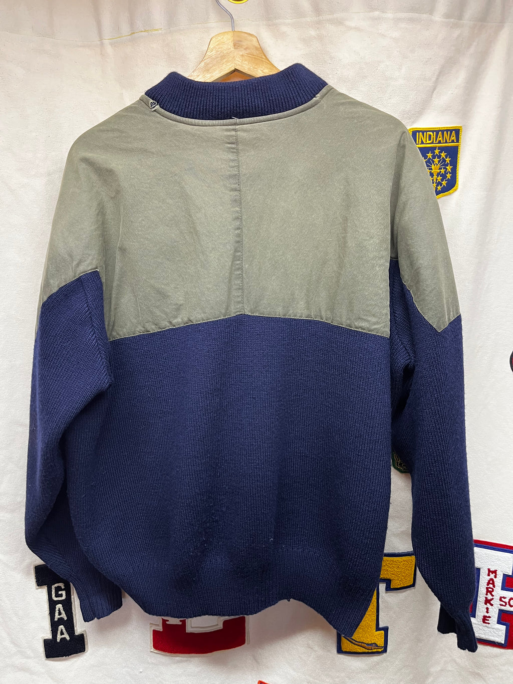 Vintage Filson Hunting Henley Guide Navy Wool Sweater: XXL
