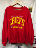 Vintage Kansas City Chiefs NFL Russel High Cotton Pro Line Crewneck Sweatshirt: XL