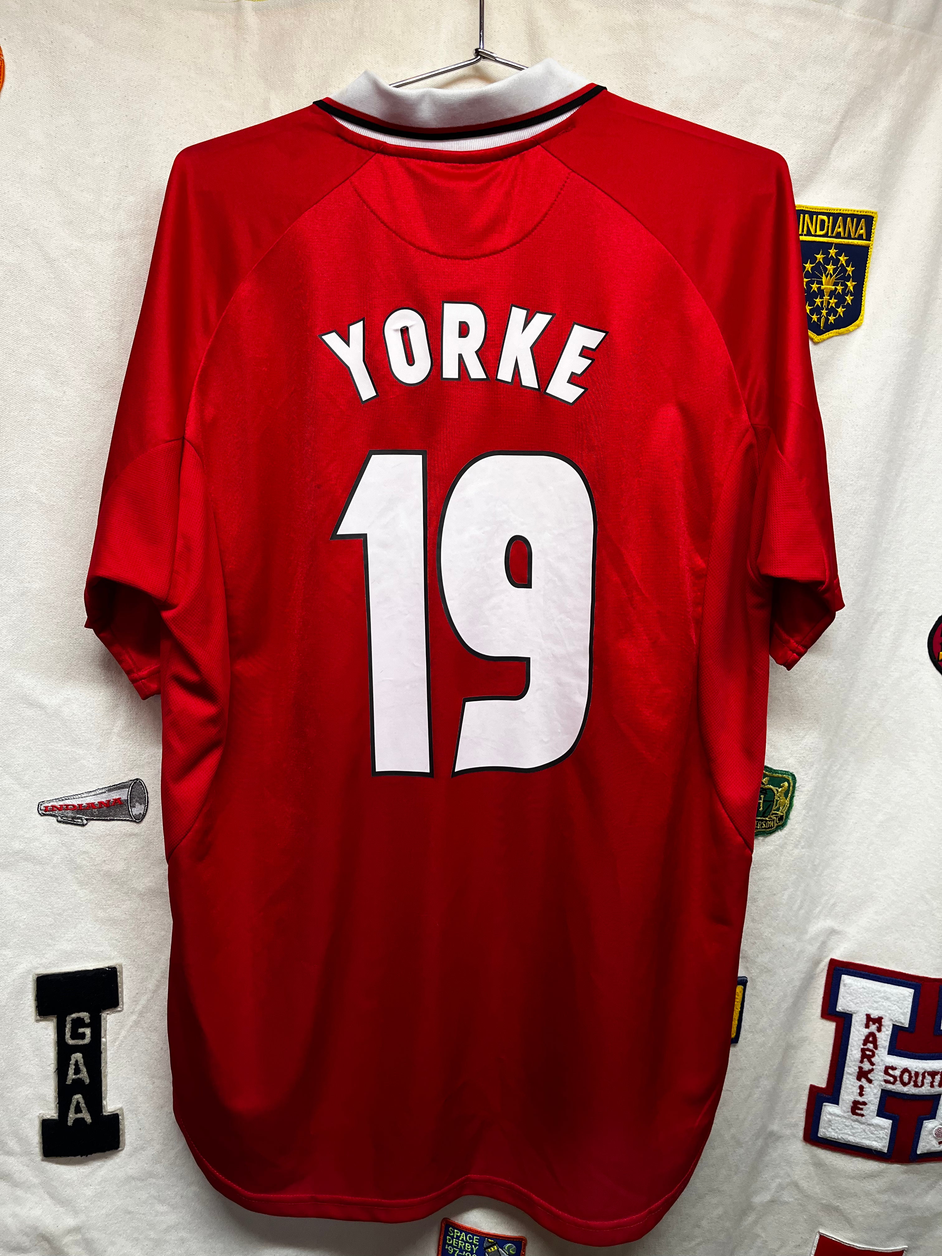 Vintage Dwight Yorke 19 1999 Champions Leauge The Final Sharp Manchester United Umbro Soccer Jersey: 2XL