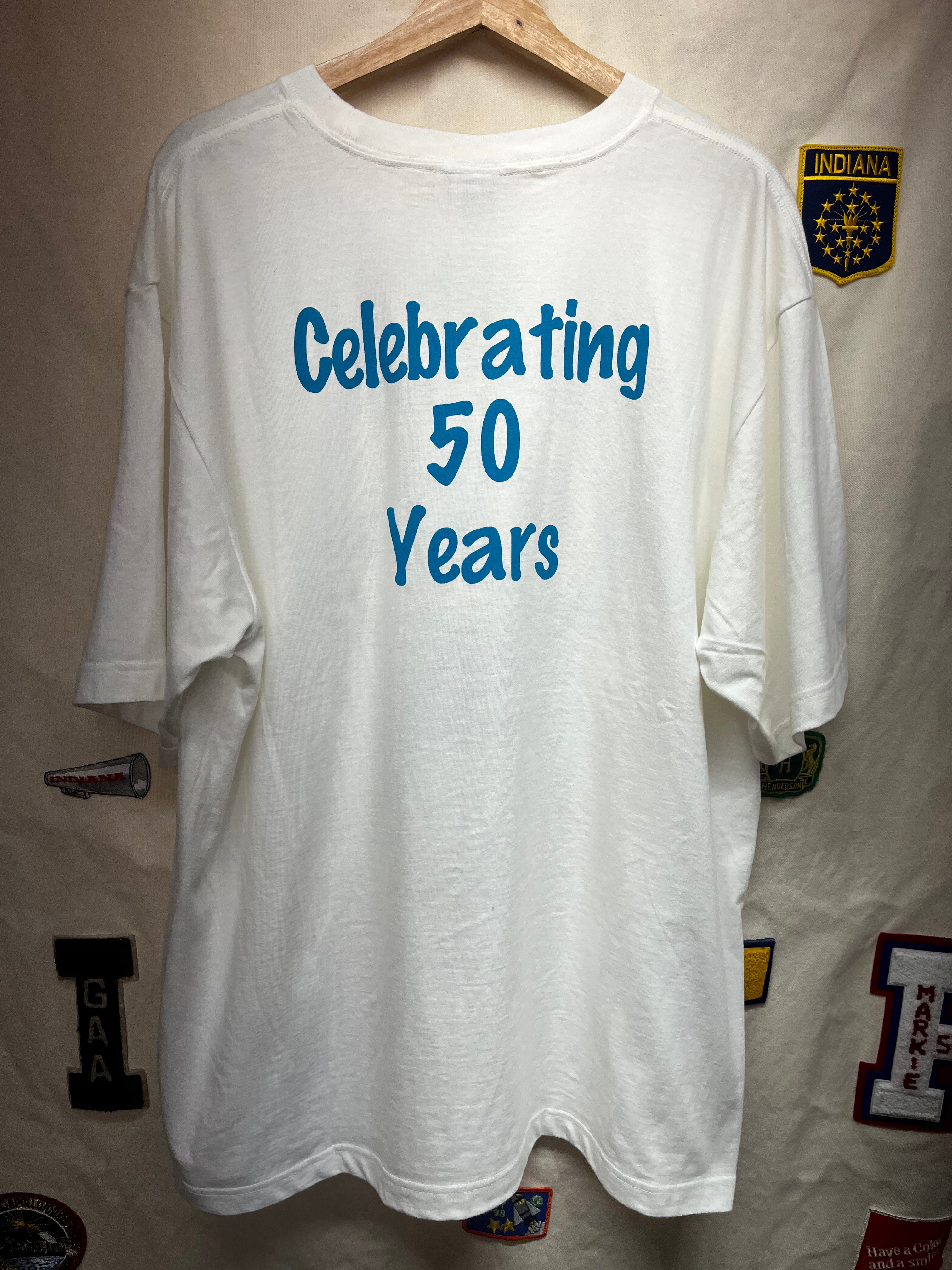 Vintage Ski Double Cola Soda 50 Year White T-Shirt: XL