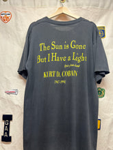 Load image into Gallery viewer, Vintage Nirvana Kurt Cobain Gold Heart Graphic &quot;The Sun is Gone But I Have a Light&quot;T-Shirt: XL
