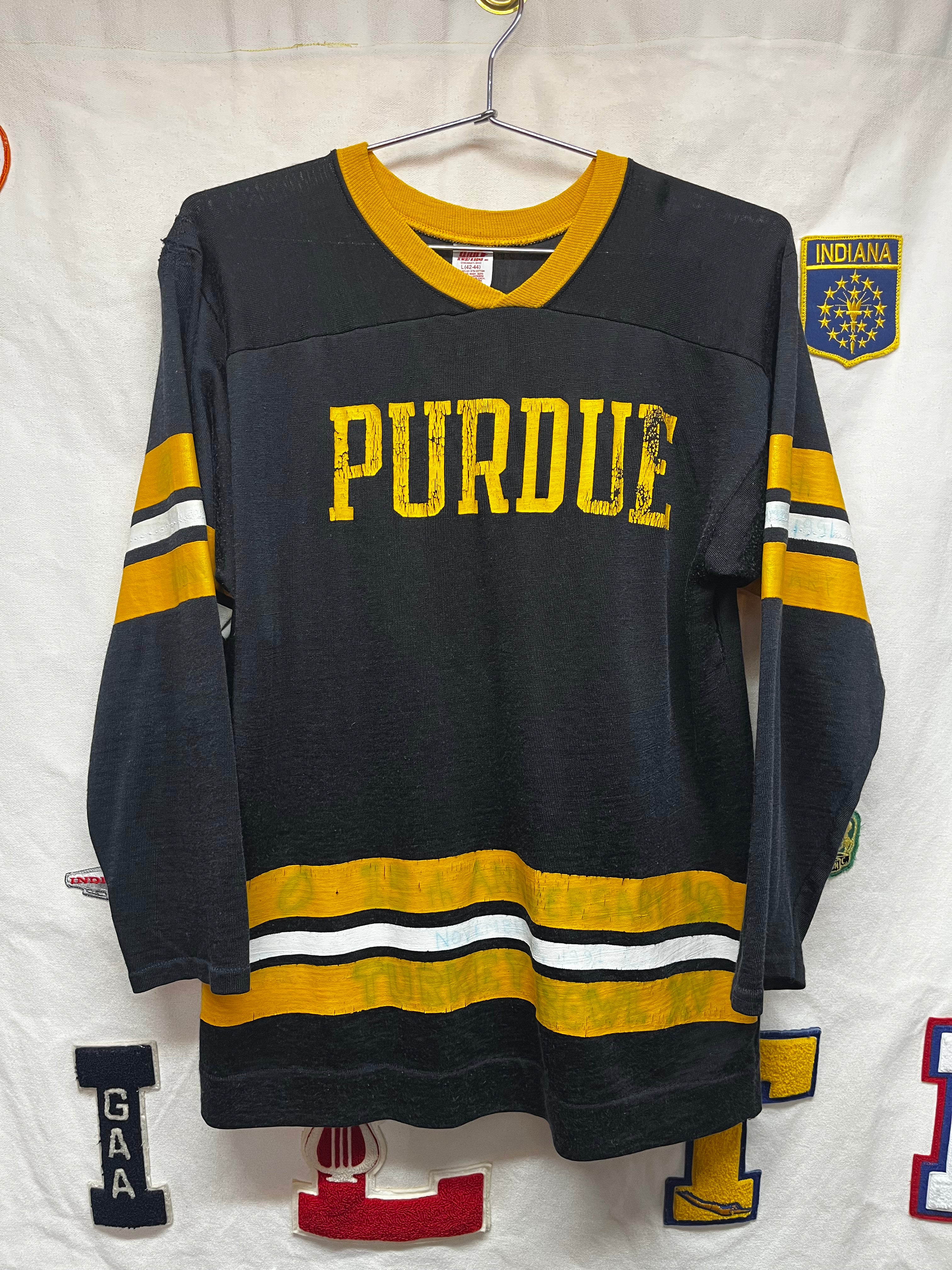 Vintage Purdue University Football 70s Wolf Durene Jersey: Large/Medium