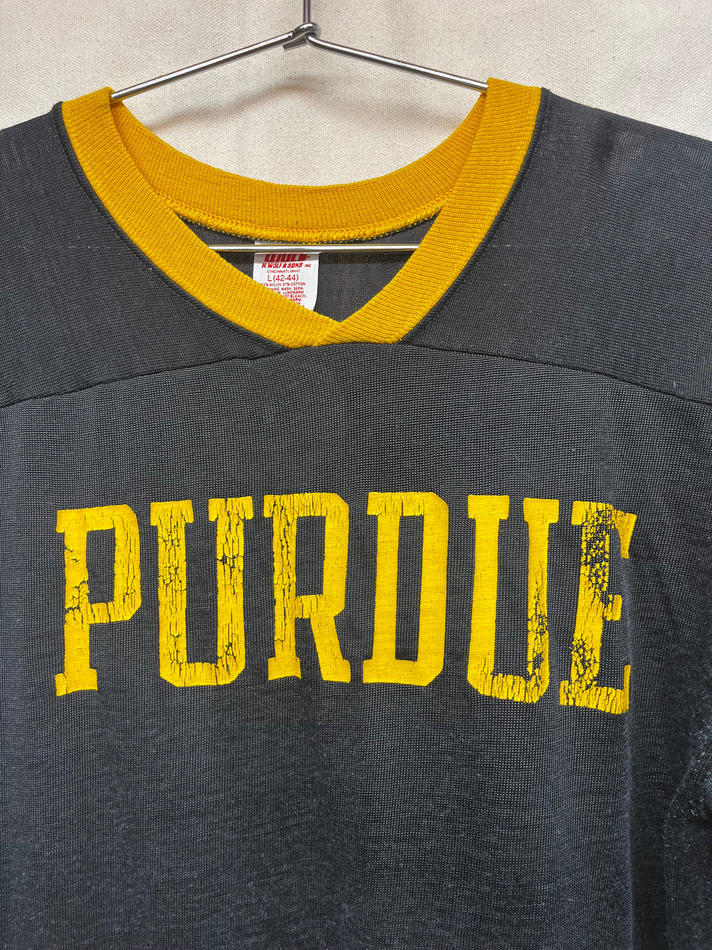 Vintage Purdue University Football 70s Wolf Durene Jersey: Large/Medium