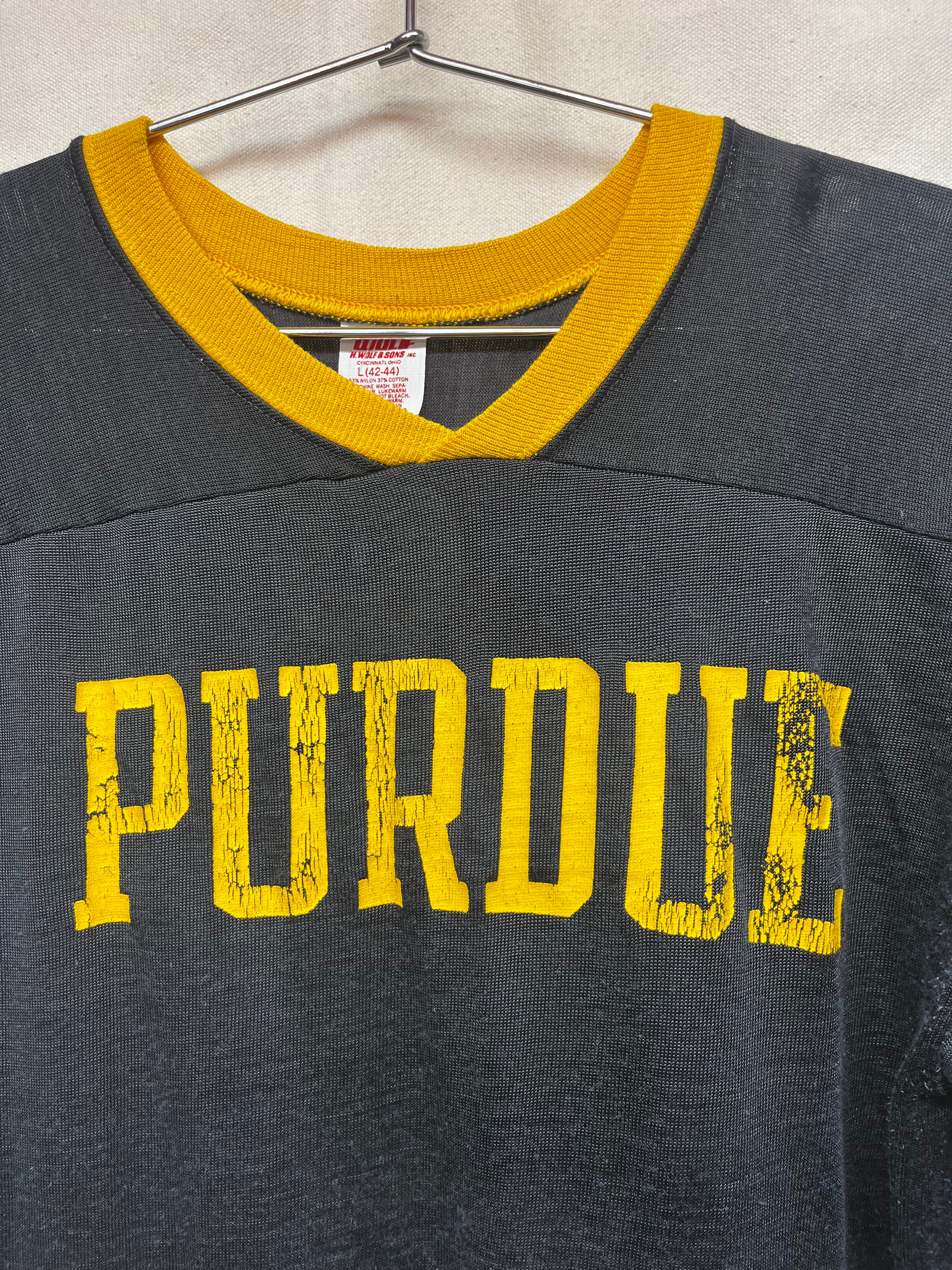 Vintage Purdue University Football 70s Wolf Durene Jersey: Large/Medium