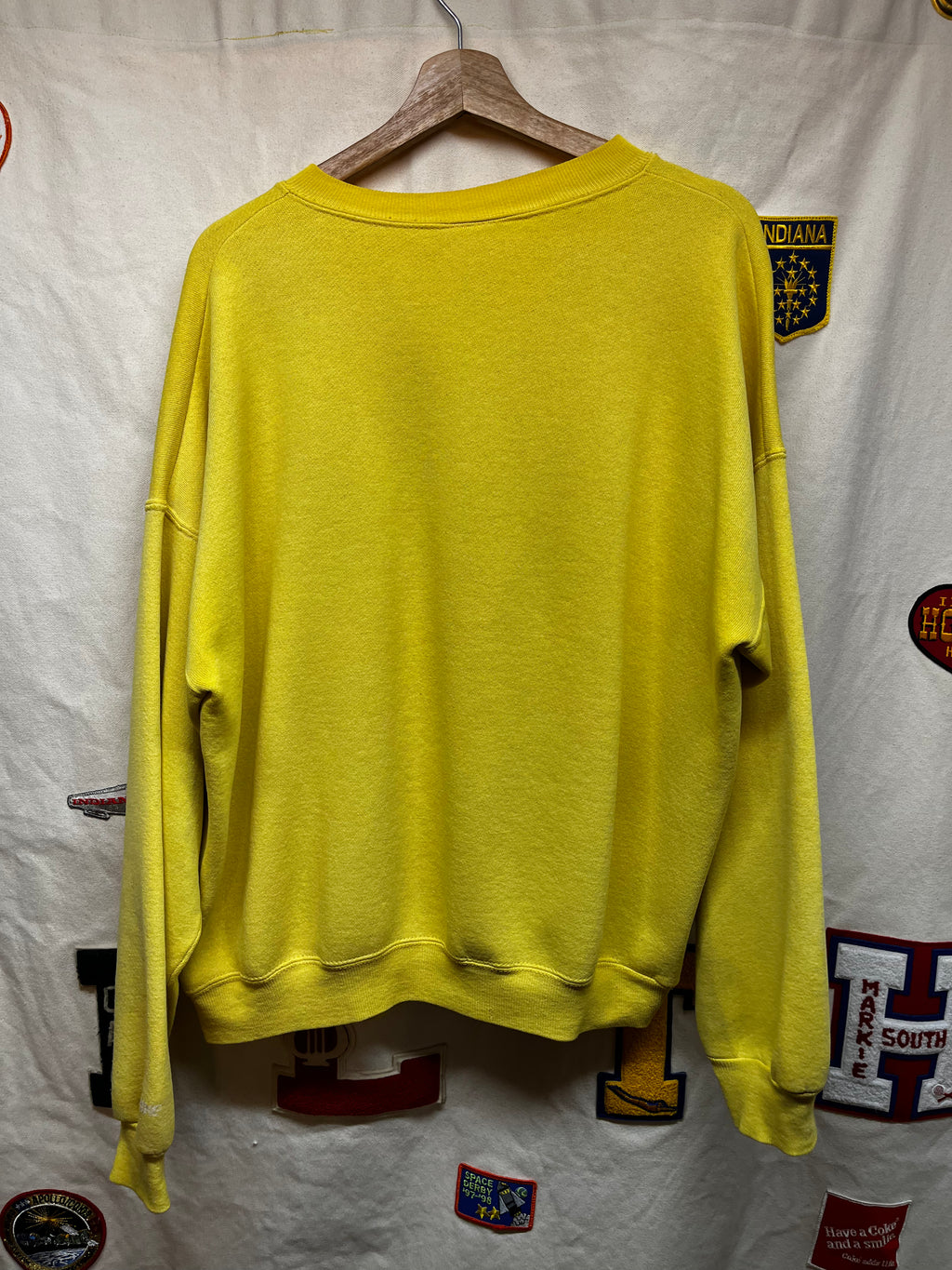 Vintage UCLA Bruins Yellow 90s Bike Crewneck Sweatshirt: XXL