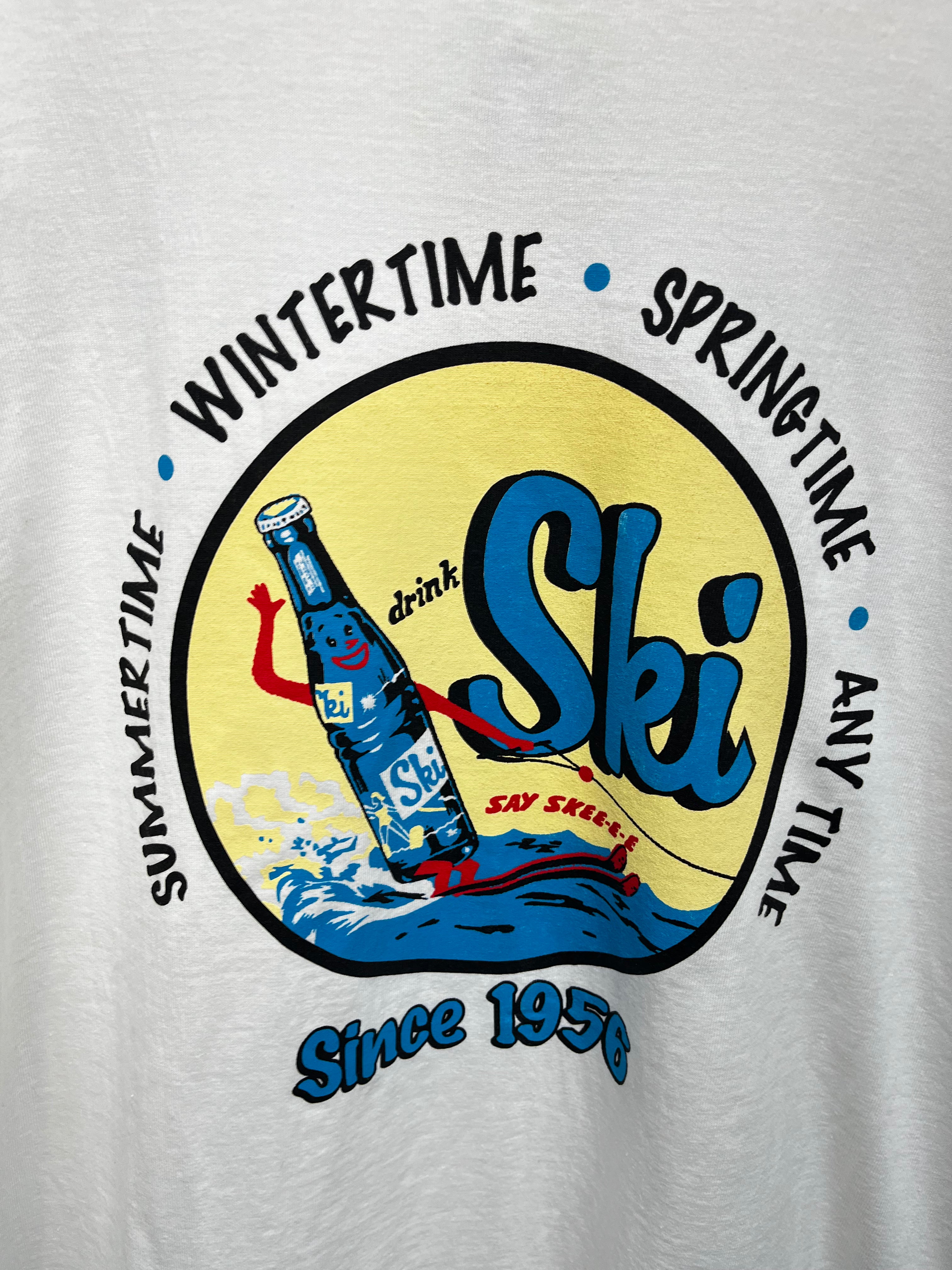 Vintage Ski Double Cola Soda 50 Year White T-Shirt: XL