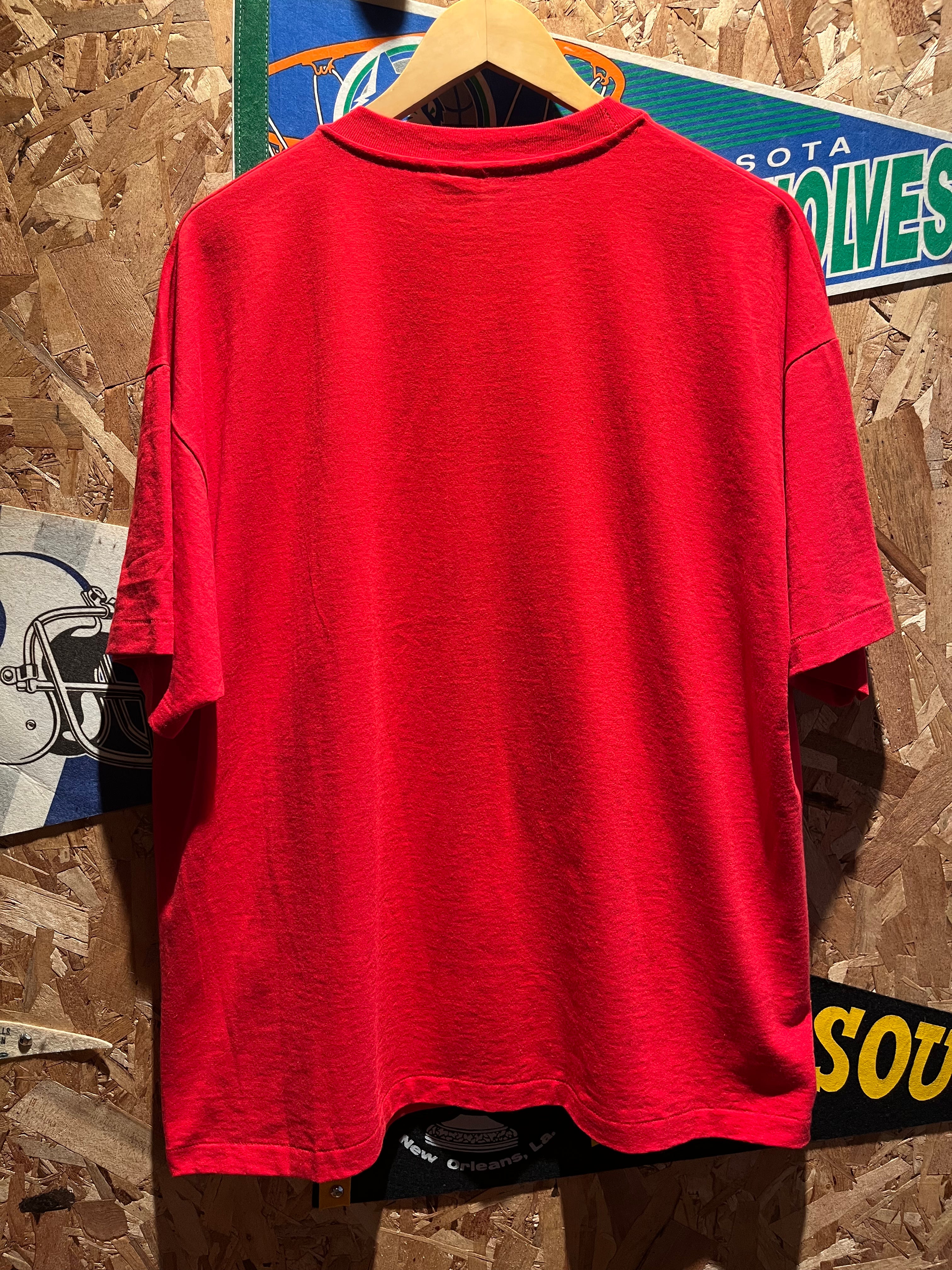 Vintage Rocky Horror Picture Show Movie Promo Tim Curry 1998 Flocked Red T-Shirt: XL