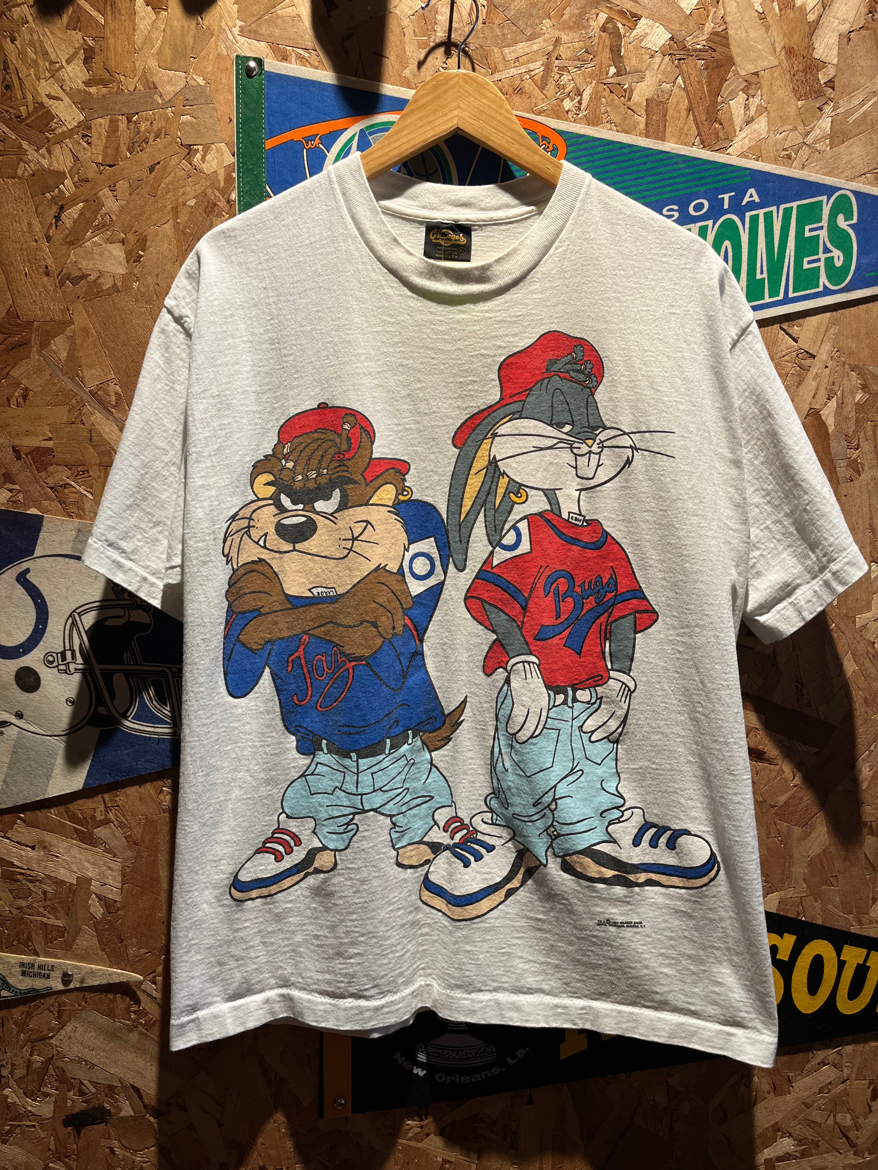Vintage Taz Bugs Bunny Kriss Kross Changes 1993 Rap Cartoon Rap T-Shirt: XL