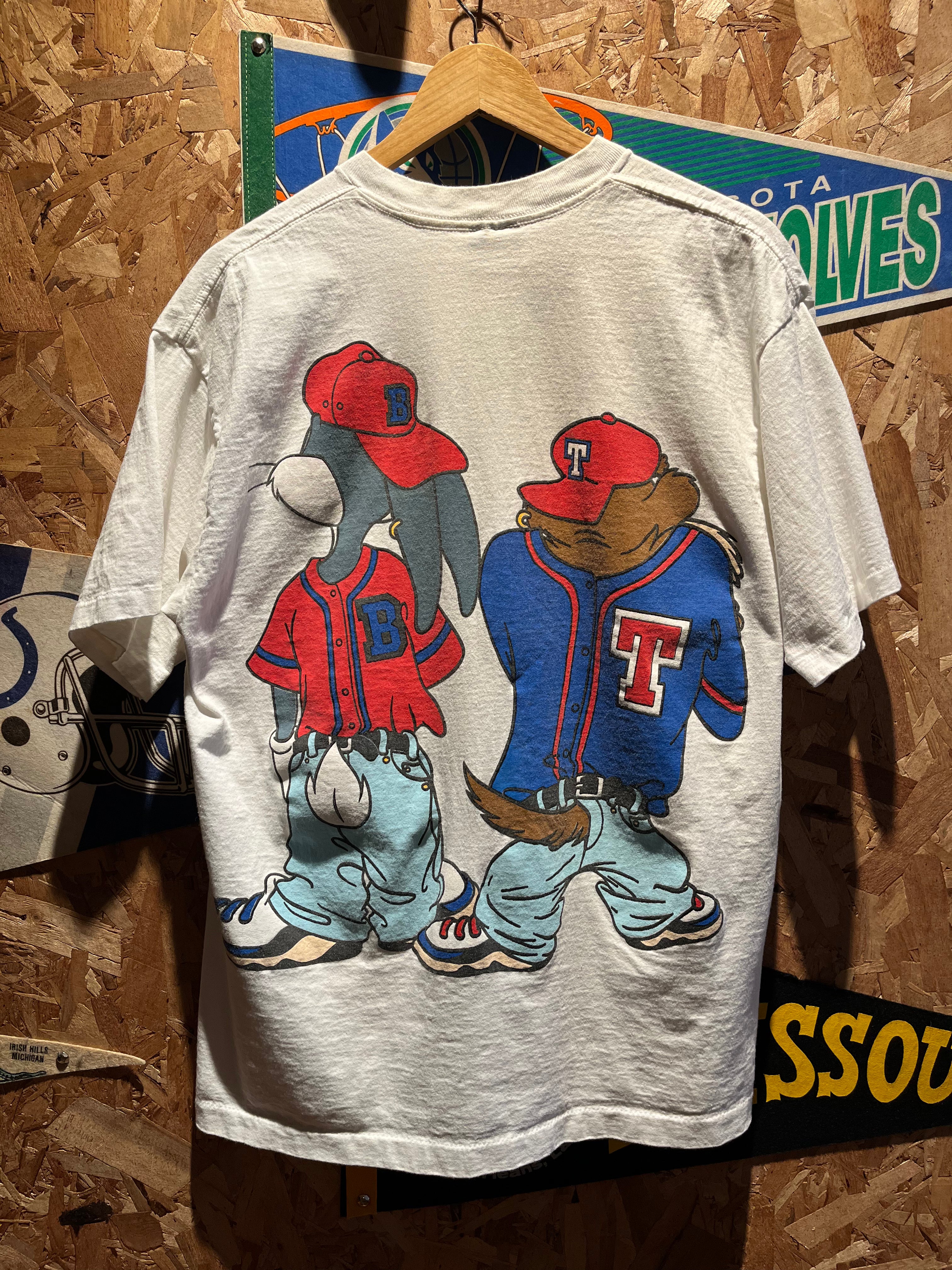 Vintage Taz Bugs Bunny Kriss Kross Changes 1993 Rap Cartoon Rap T-Shirt: XL