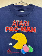 Load image into Gallery viewer, Vintage 1982 Atari Pac-Man Video Game Hanes Beefy Navy NOS T-Shirt: Medium
