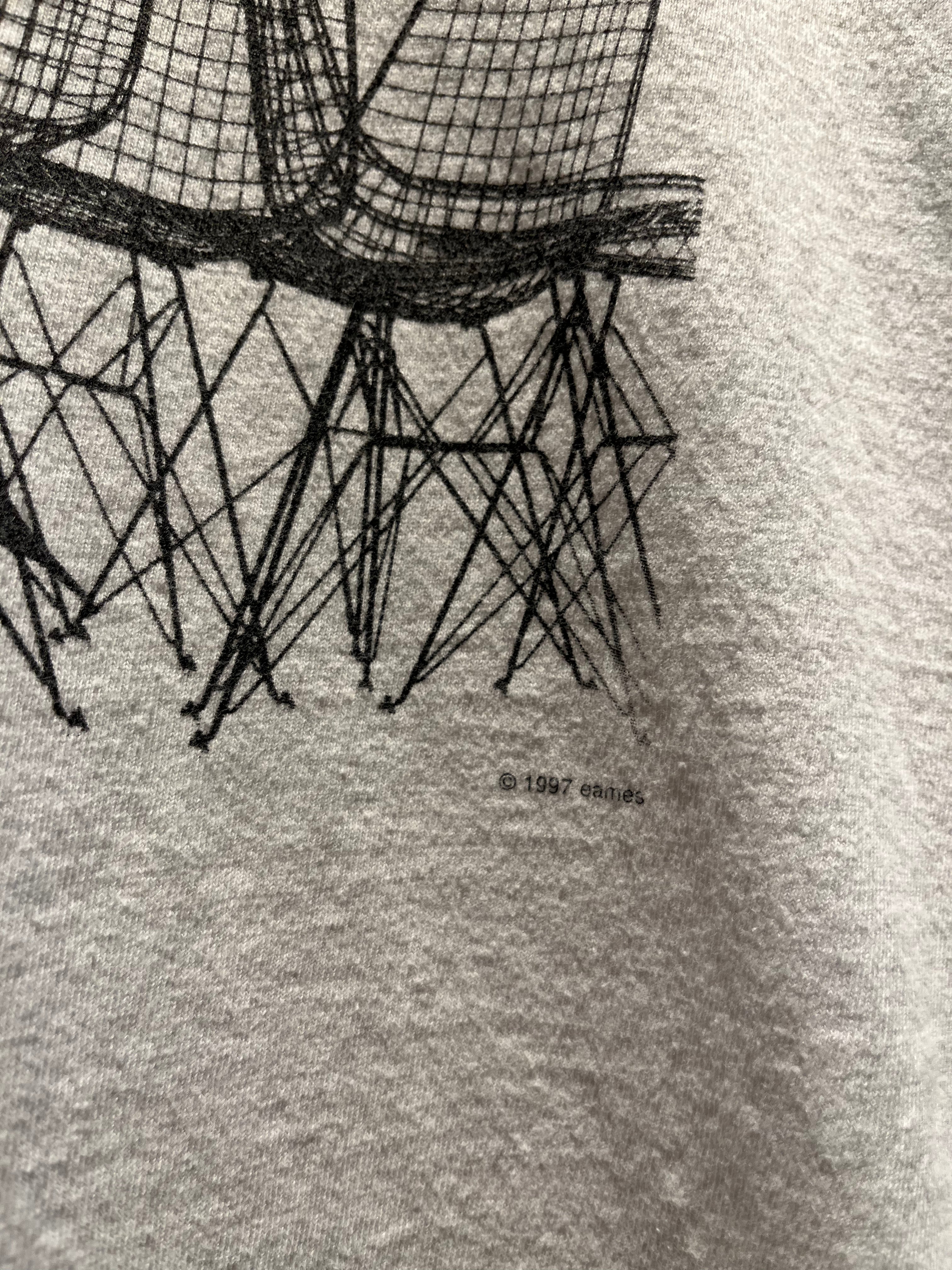 Vintage Eames Office Chair MCM Furniture 1997 White T-Shirt: Medium