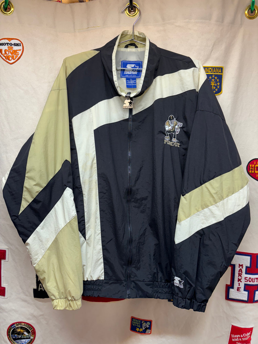 Vintage Purdue University Starter Pete Star Windbreaker Jacket: XL