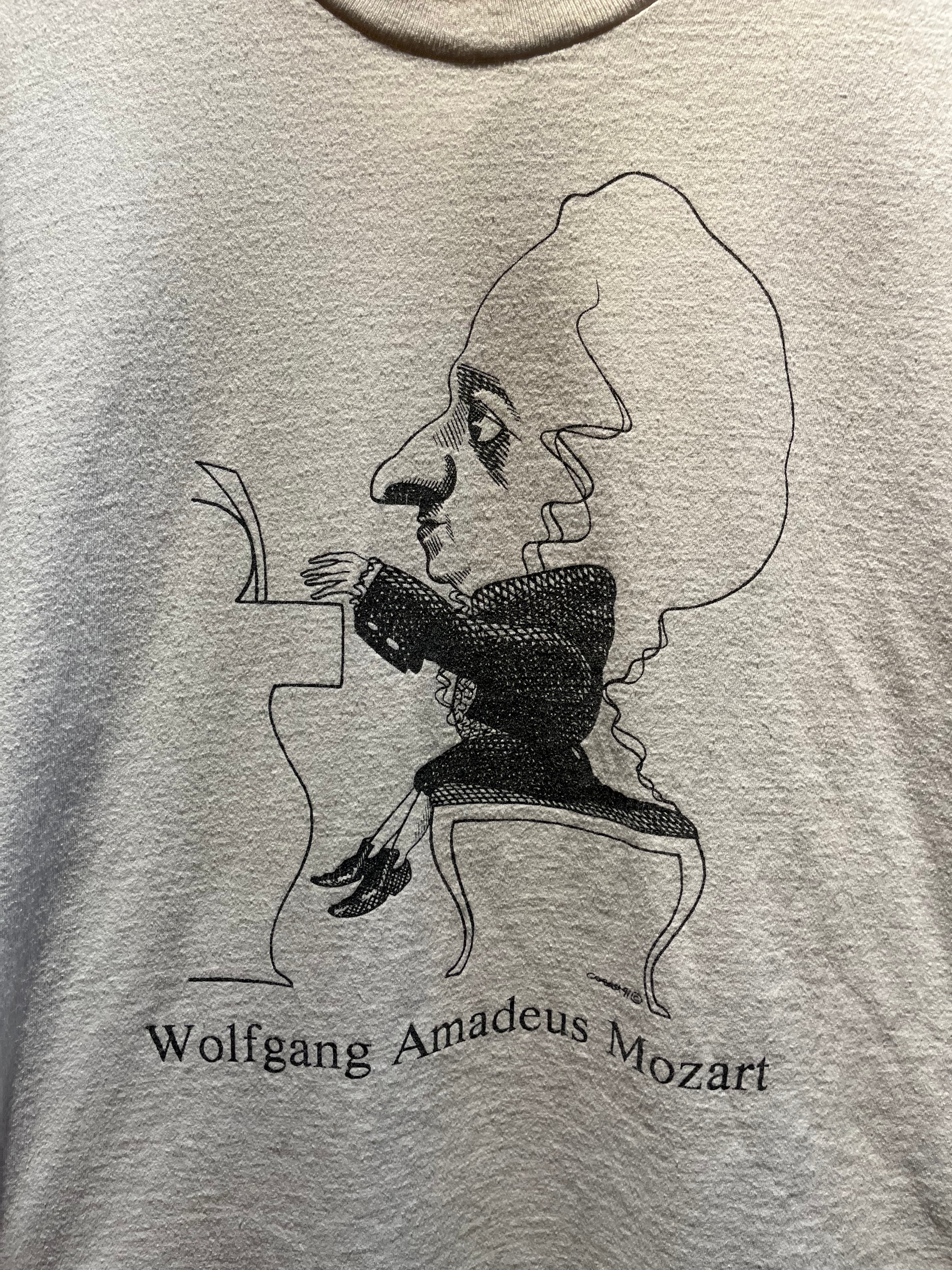 Vintage Wolfgang Amadeus Mozart Largely Literary 90's Classical Music T-Shirt: XL
