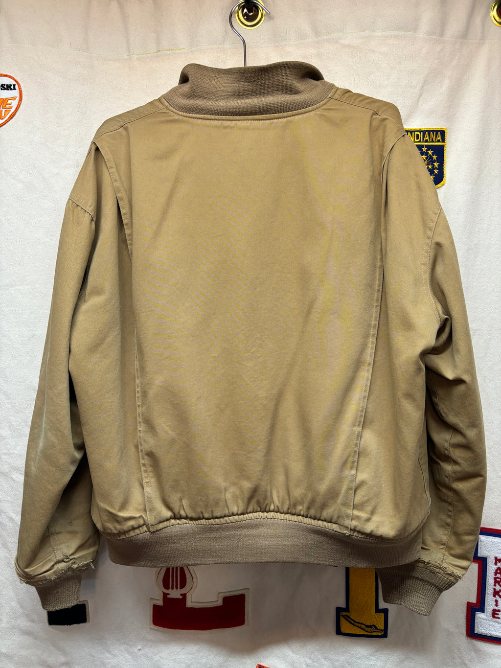 Vintage Avirex USA Army Tank Bomber Cold Weather Flight Tan Military Jacket: Medium