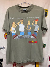 Load image into Gallery viewer, Vintage King of the Hill Real Men Don&#39;t Need Instructions Kahki Green 1998 T-Shirt: Medium
