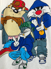 Load image into Gallery viewer, Vintage Looney Tunes Gangster Hip Hop Bugs Bunny Taz Sylvester the Cat Kris Kross: Large
