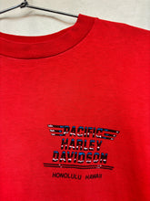 Load image into Gallery viewer, Vintage Pacific Harley Davidson Crazy Shirts Honolulu Hawaii Longsleeve Red T-Shirt: Medium
