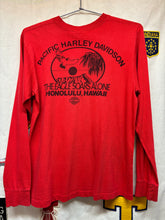 Load image into Gallery viewer, Vintage Pacific Harley Davidson Crazy Shirts Honolulu Hawaii Longsleeve Red T-Shirt: Medium
