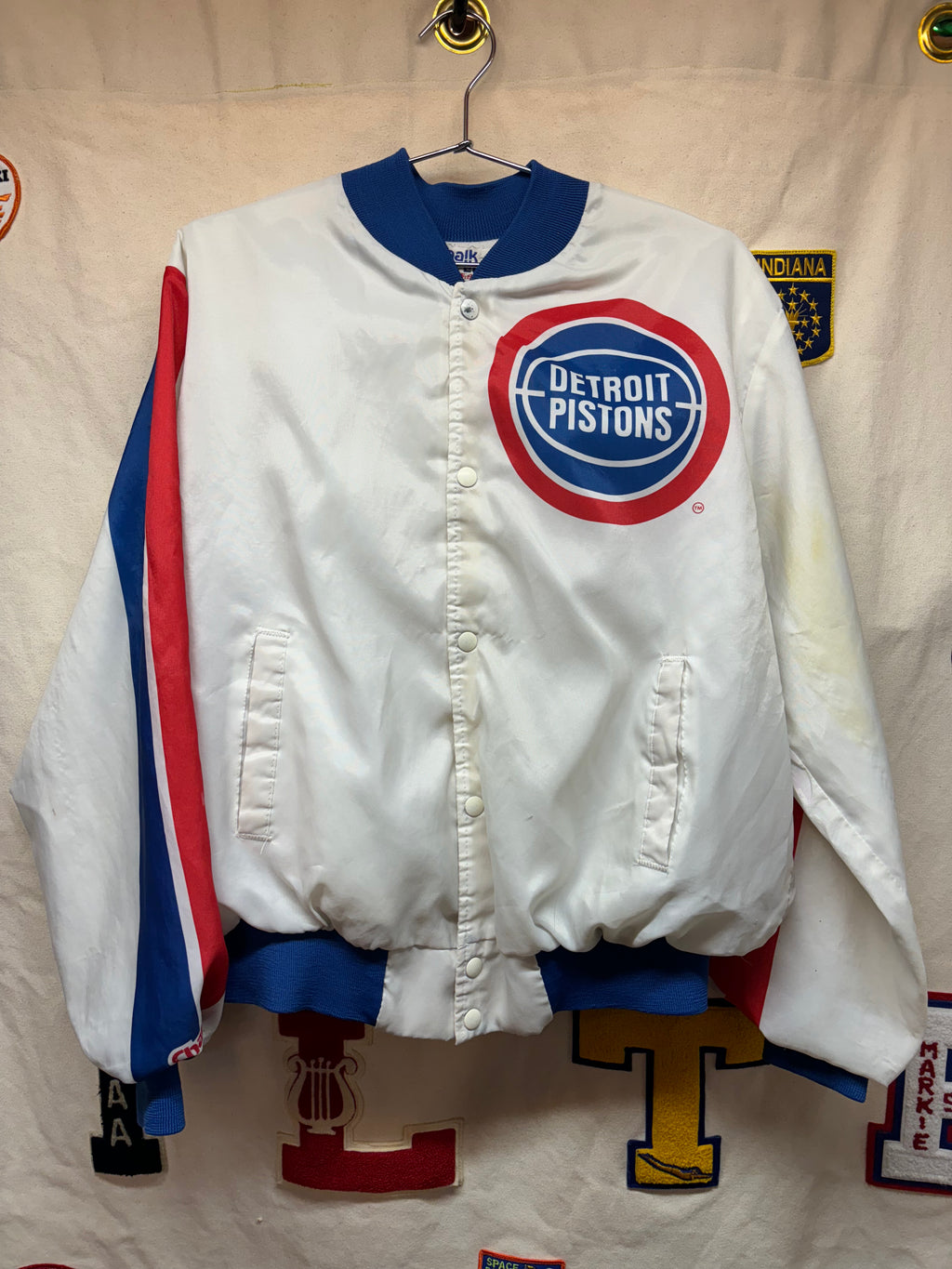 Vintage Detroit Pistons NBA 90s Chalkline Fanimation Motown Madness Fire Snap Jacket: Large