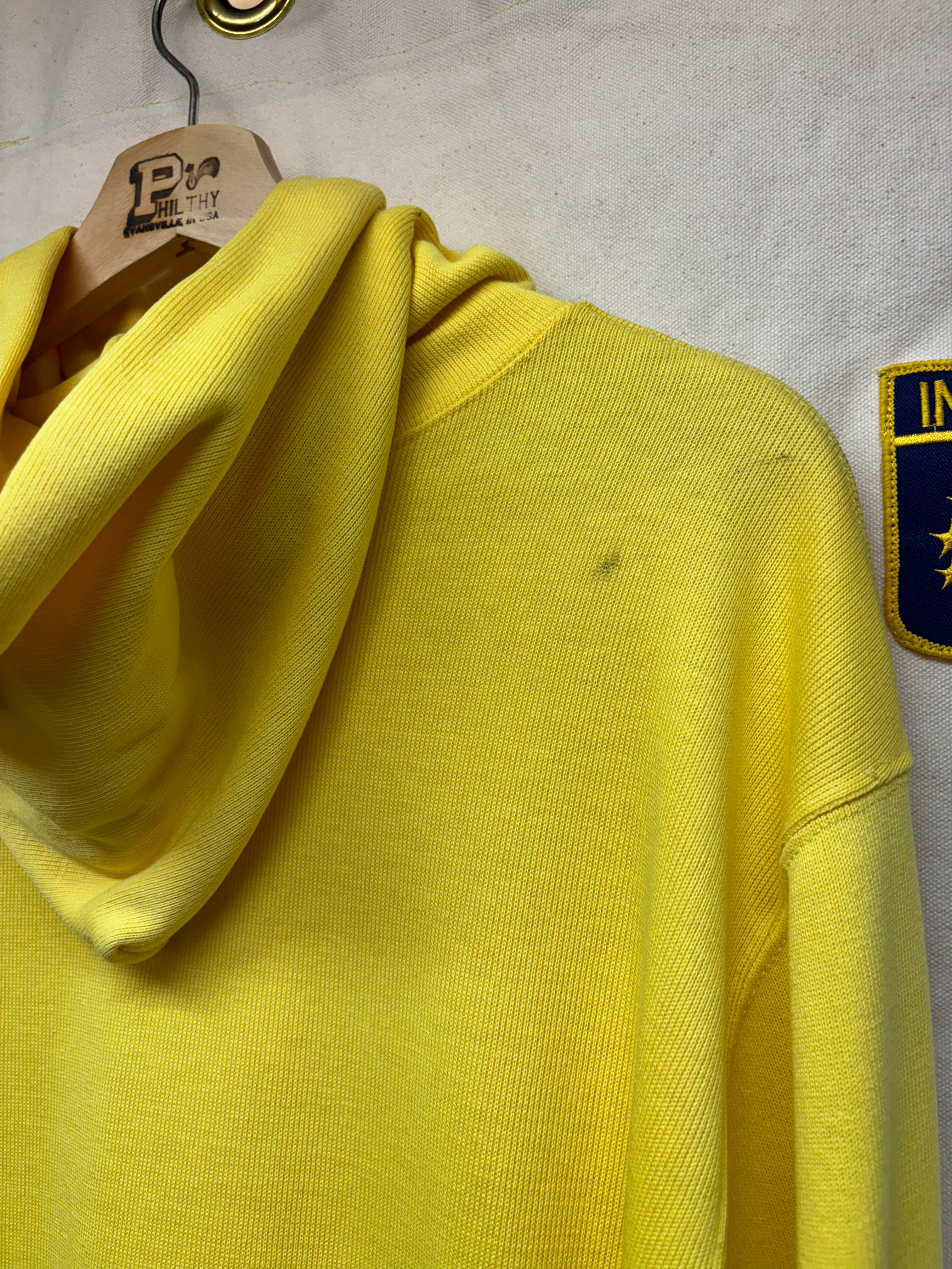 Vintage Russell Athletic USA Yellow Blank 80s Sweatshirt Hoodie: Large