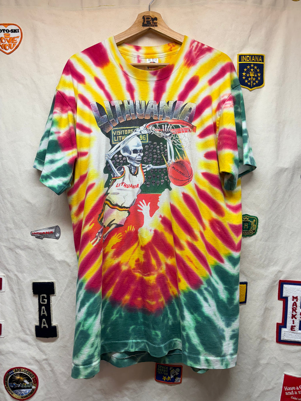 Vintage Grateful Dead Lithuania 1992 Barcelona Olympics Bronze Basketball Tie Dye T-Shirt: XL