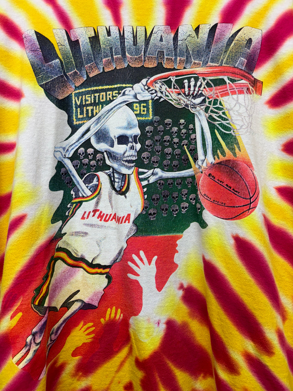 Vintage Grateful Dead Lithuania 1992 Barcelona Olympics Bronze Basketball Tie Dye T-Shirt: XL