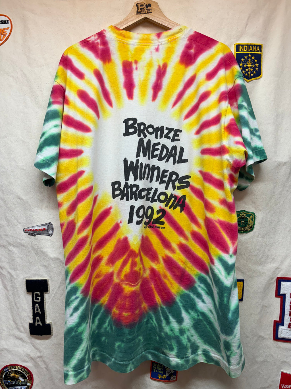 Vintage Grateful Dead Lithuania 1992 Barcelona Olympics Bronze Basketball Tie Dye T-Shirt: XL