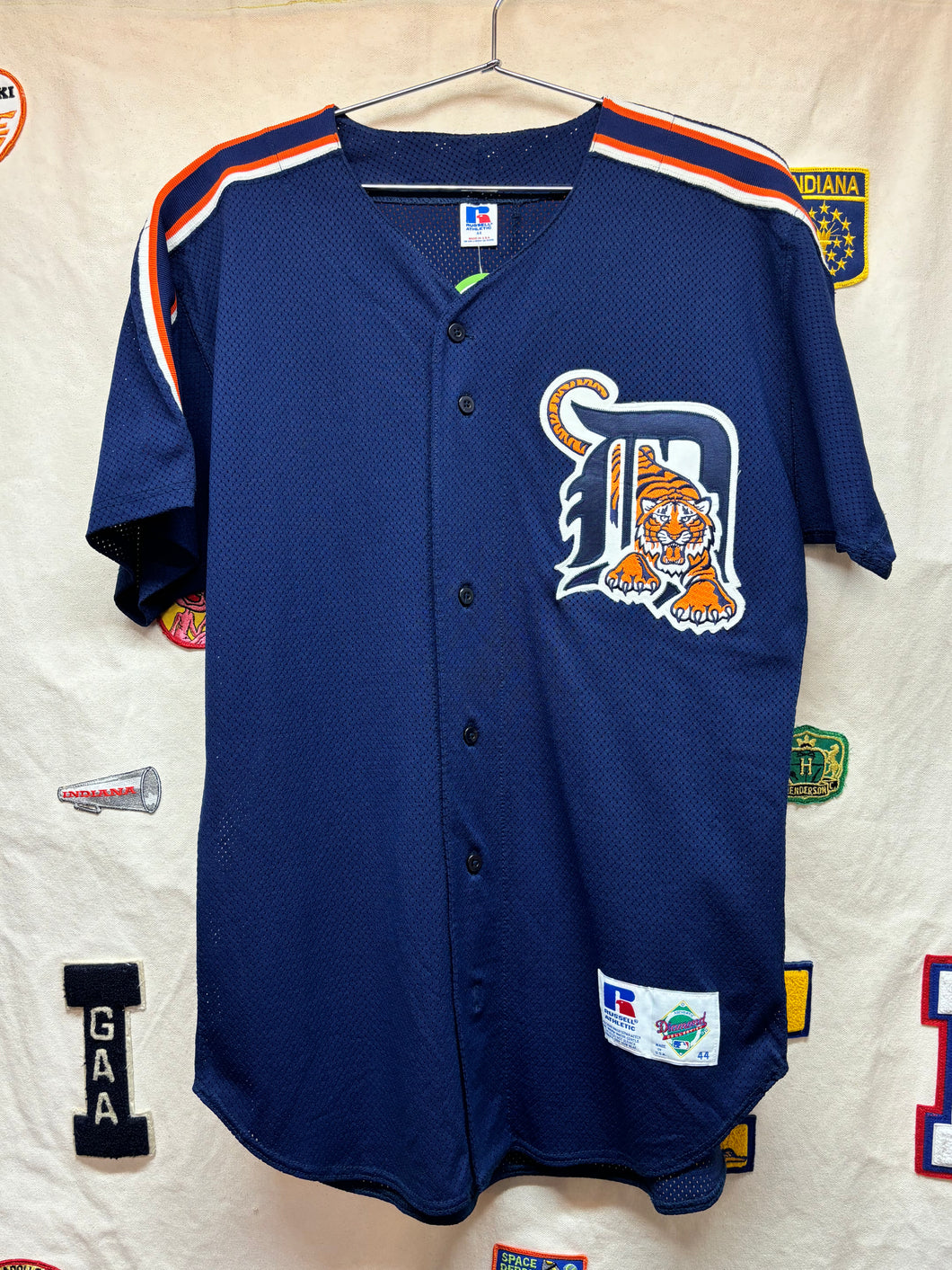 Vintage Detroit Tigers Mesh Russell Diamond Navy MLB Baseball Jersey: Large