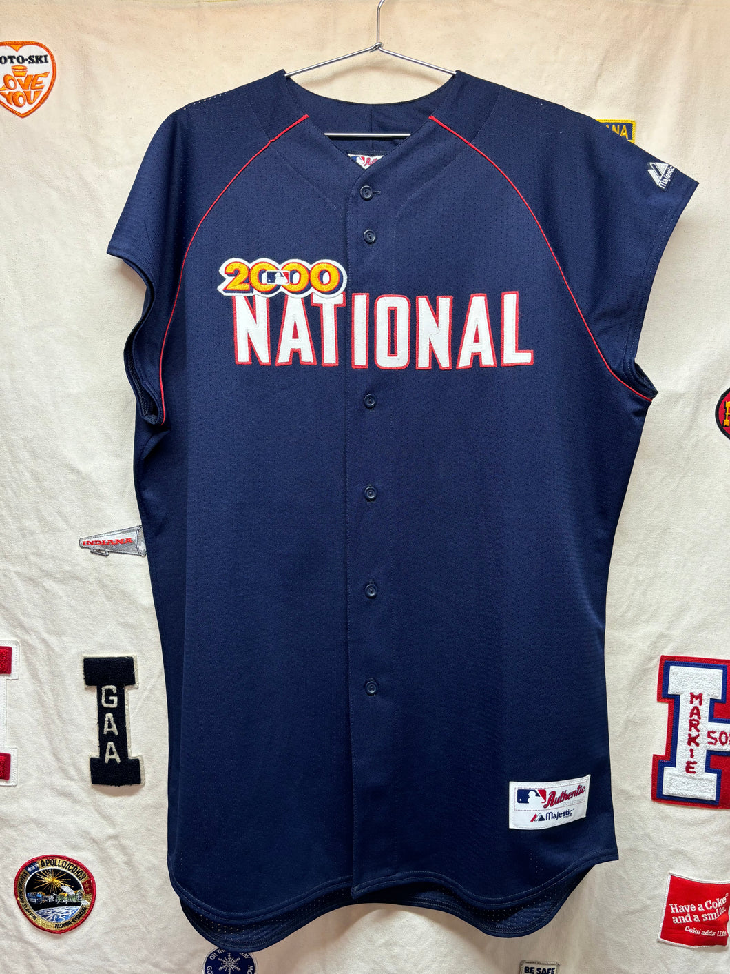 Vintage MLB All Star Game 2000 National Cut Off Ken Griffey Jr. Majestic Baseball Jersey: XXL