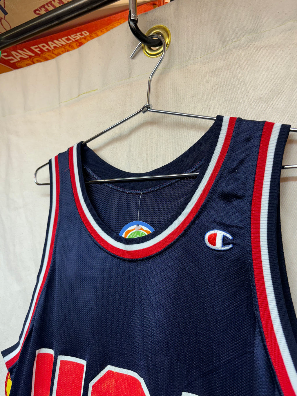 Vintage USA Basketball Olympics Dominique Wilkins Dream Team Champion Basketball Jersey: Large