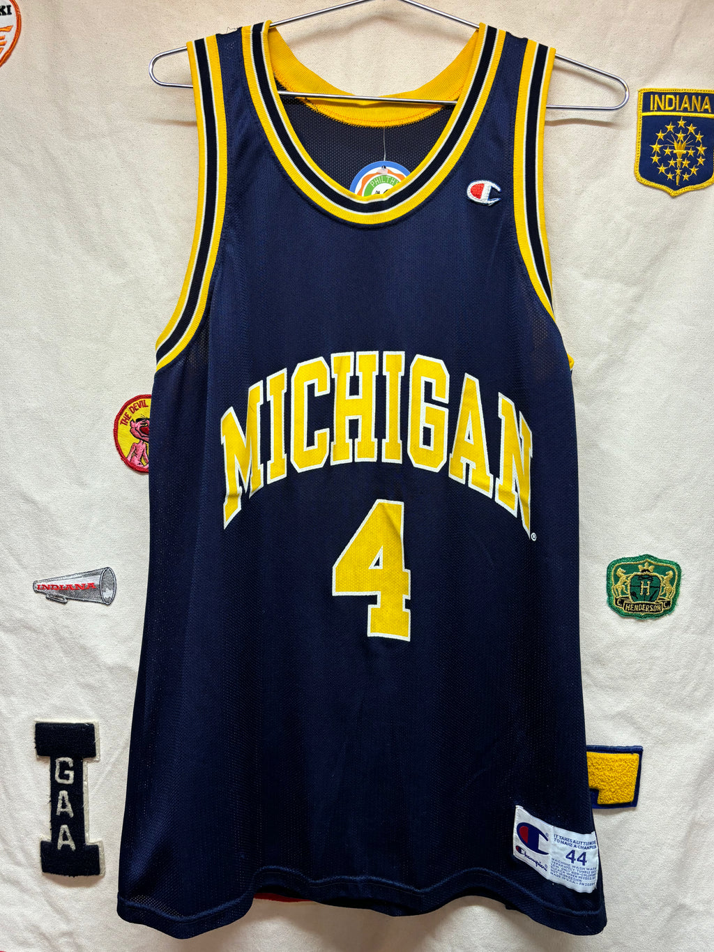 Vintage University of Michigan Wolverines Chris Webber Fab Five Champion Basketball Jersey: Large