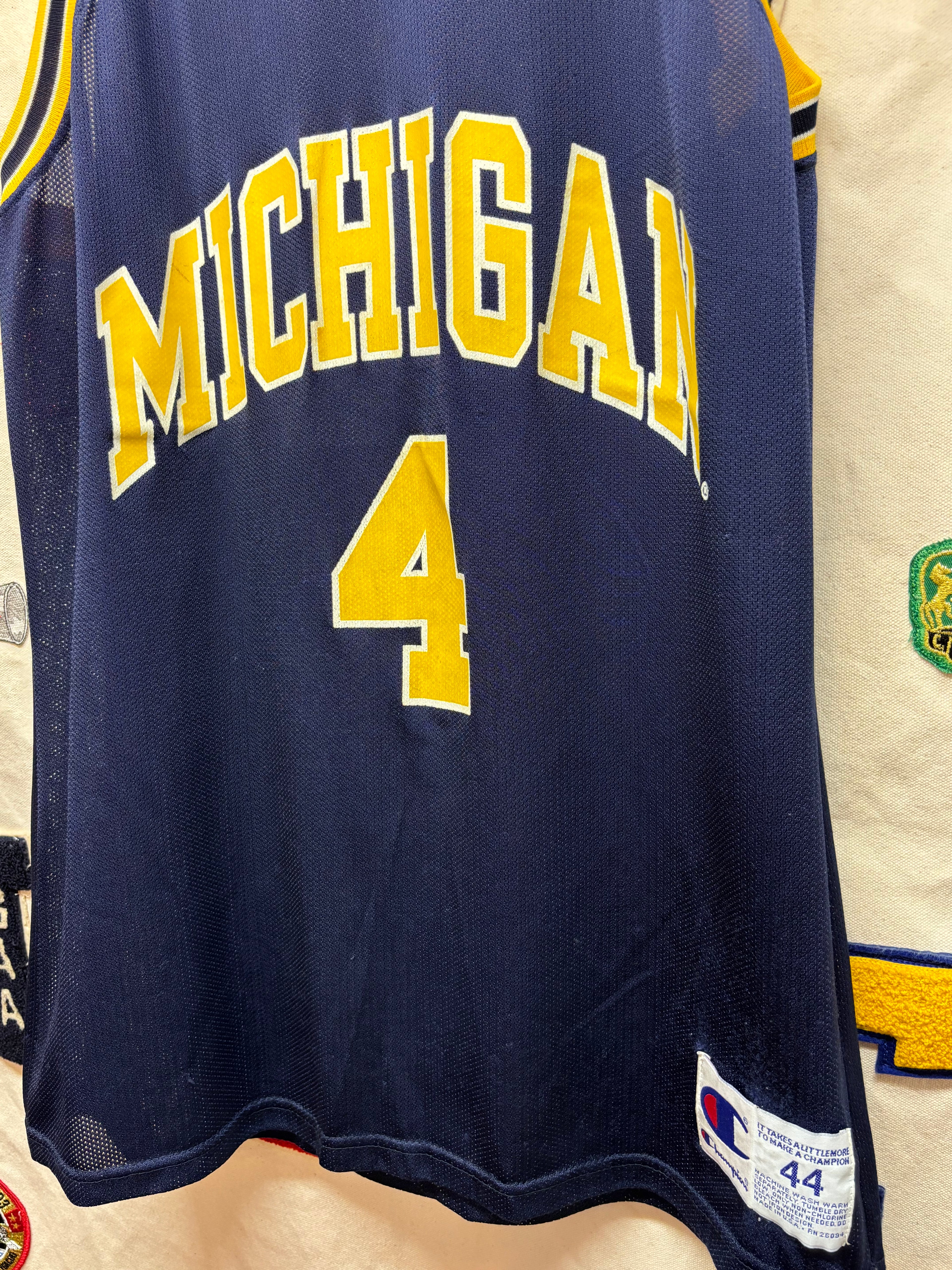 Vintage University of Michigan Wolverines Chris Webber Fab Five Champion Basketball Jersey: Large