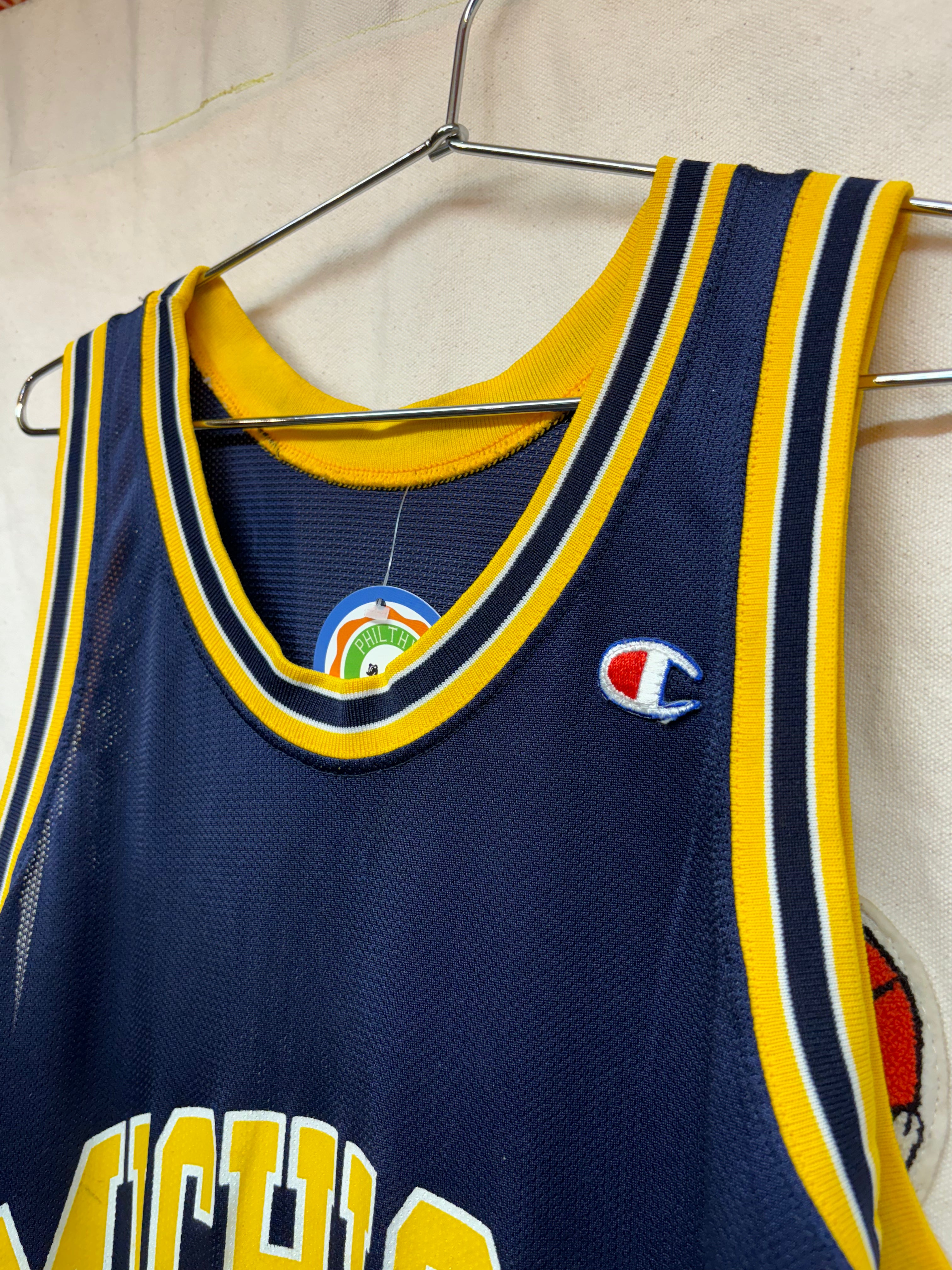 Vintage University of Michigan Wolverines Chris Webber Fab Five Champion Basketball Jersey: Large