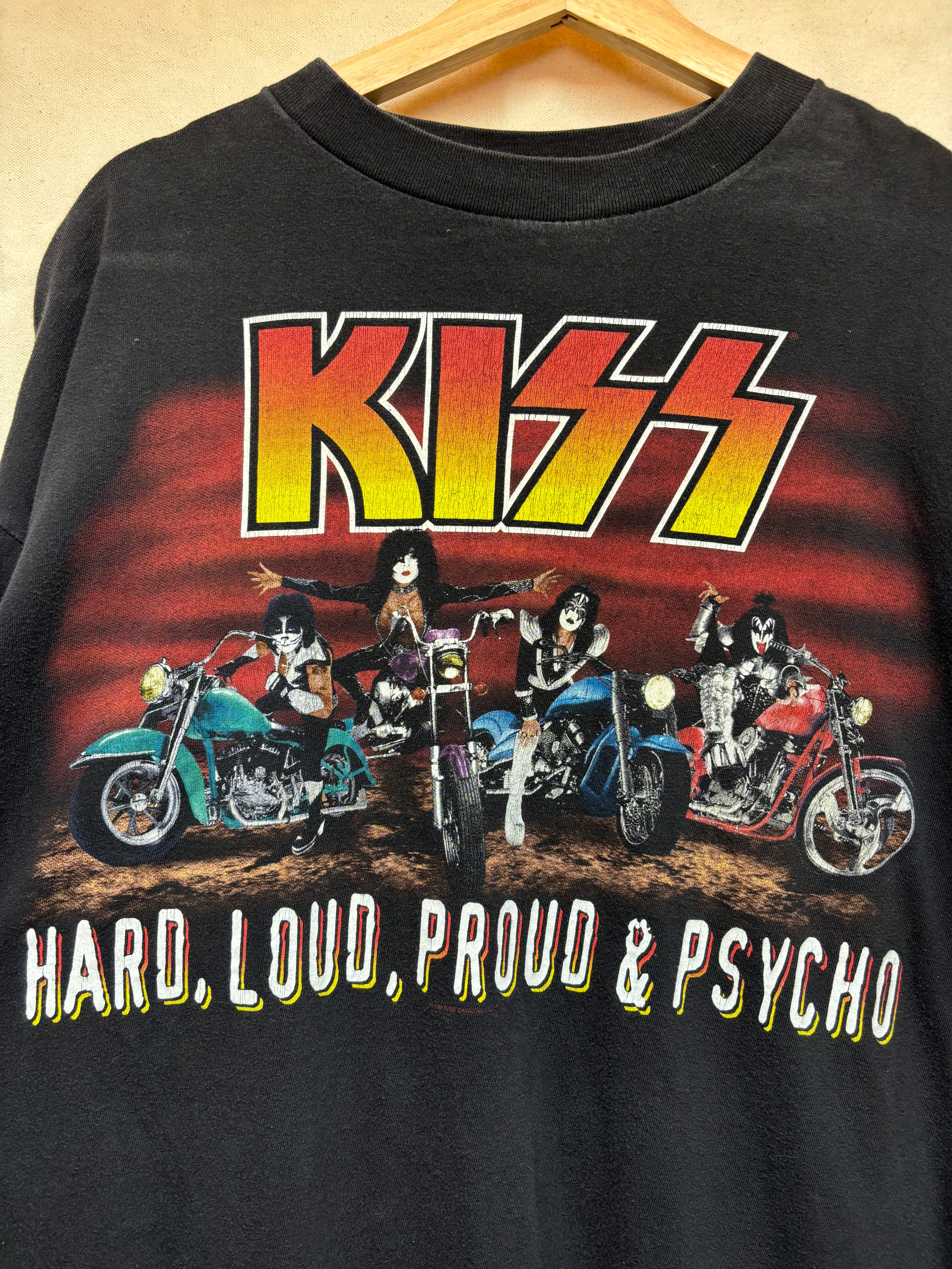Vintage Kiss Hard Loud Proud & Psycho Circus Cronies 90s Band T-Shirt: XL